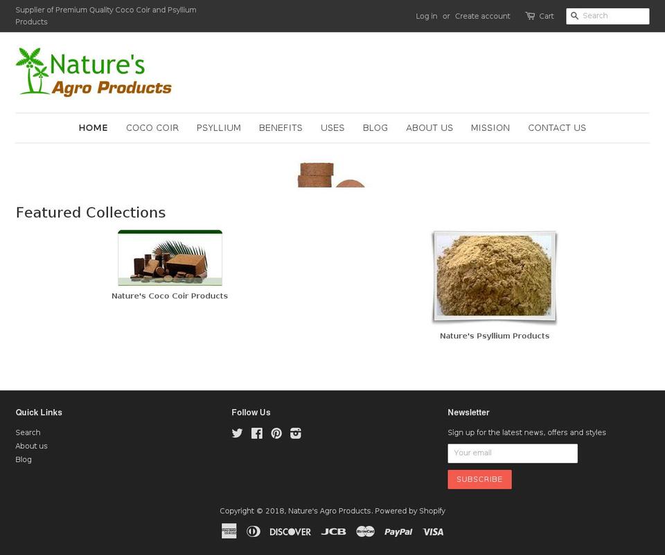 natures-agro.com shopify website screenshot