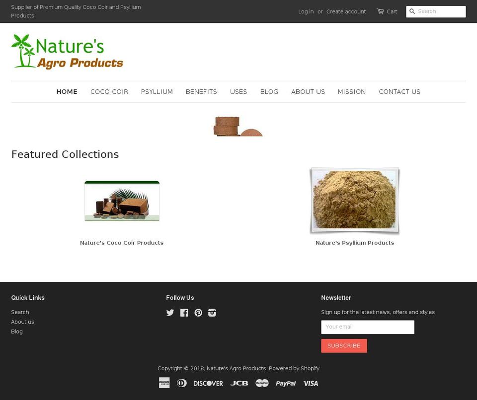 natures-agroproducts.com shopify website screenshot