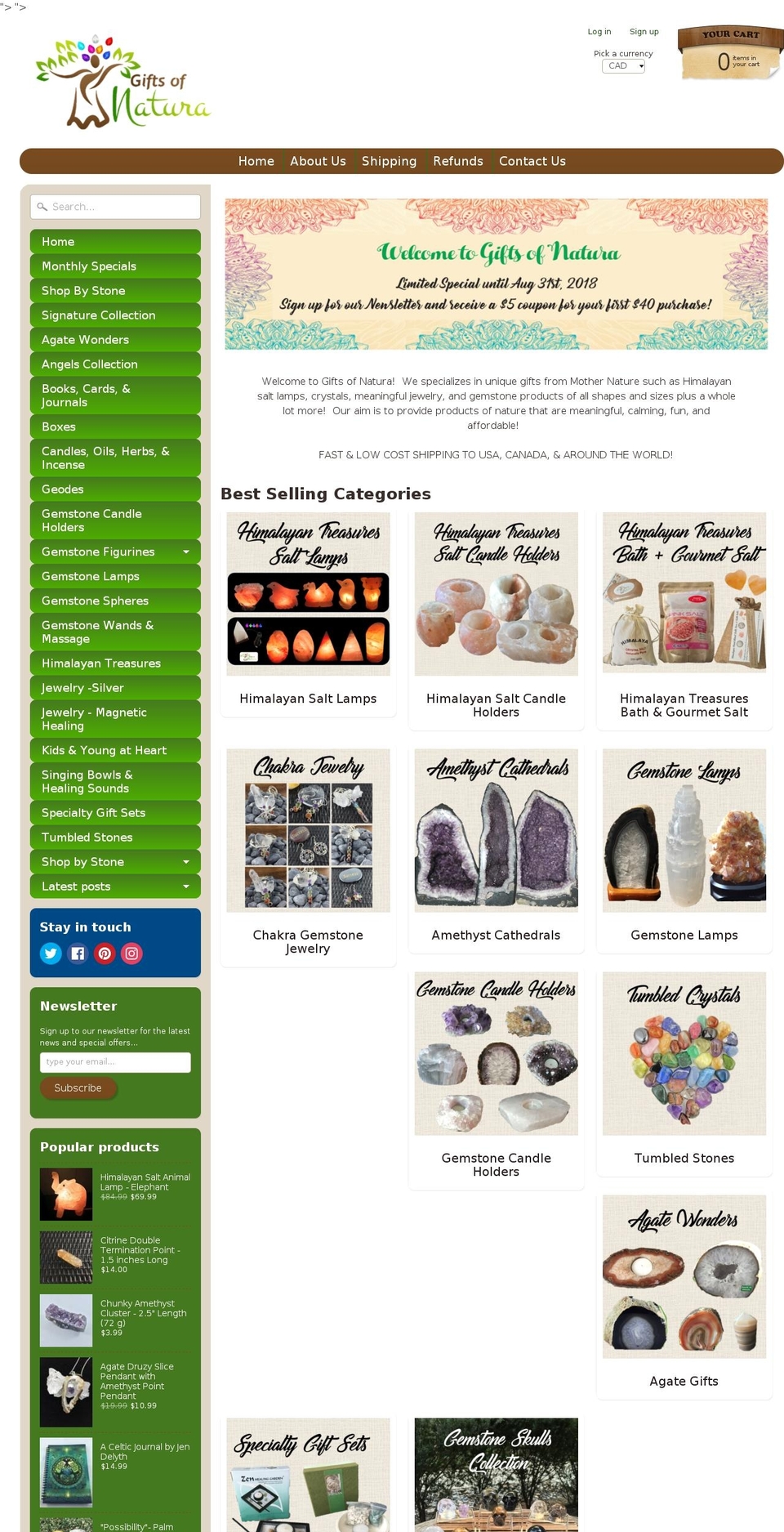 natures-elements.net shopify website screenshot