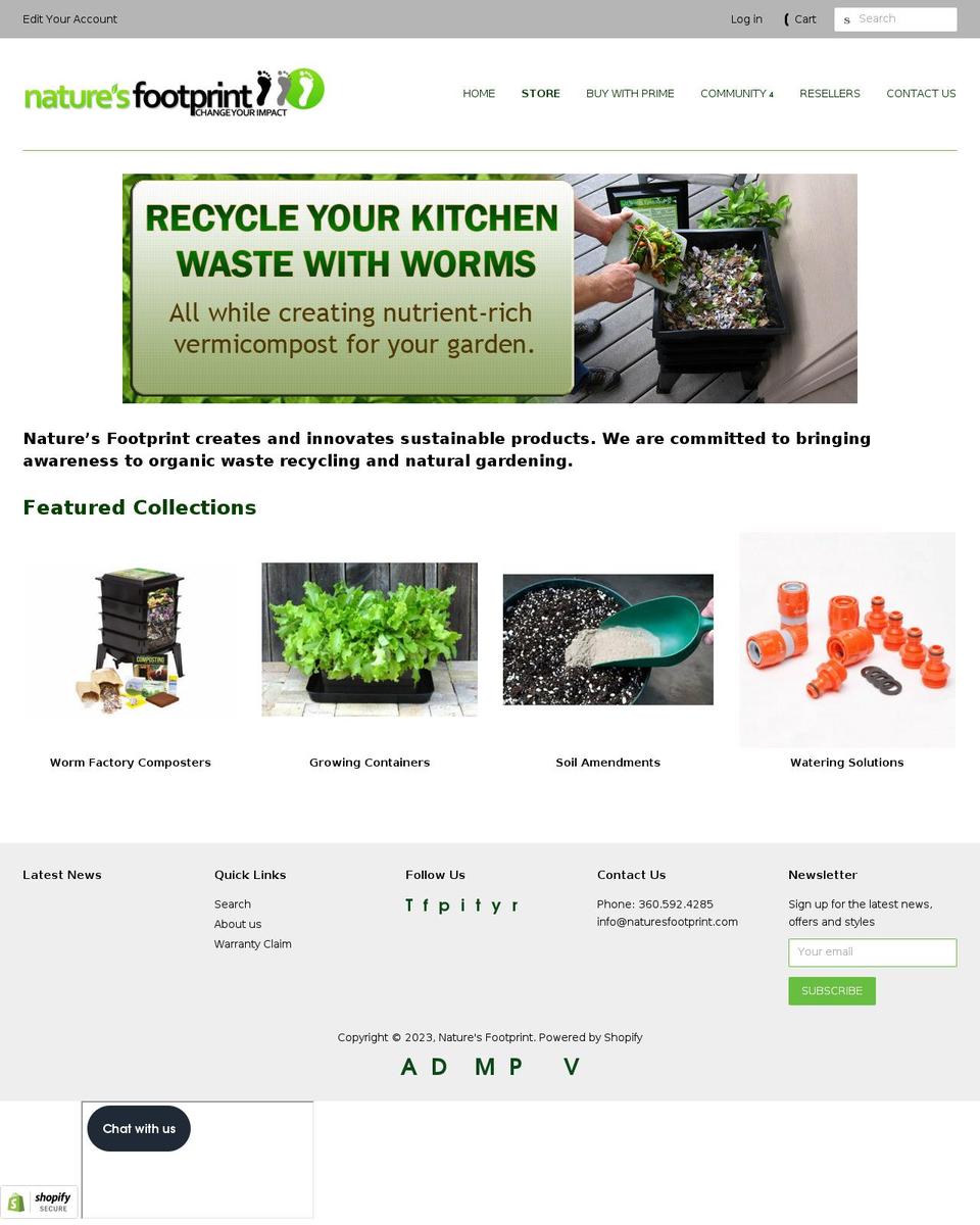 natures-footprint.myshopify.com shopify website screenshot