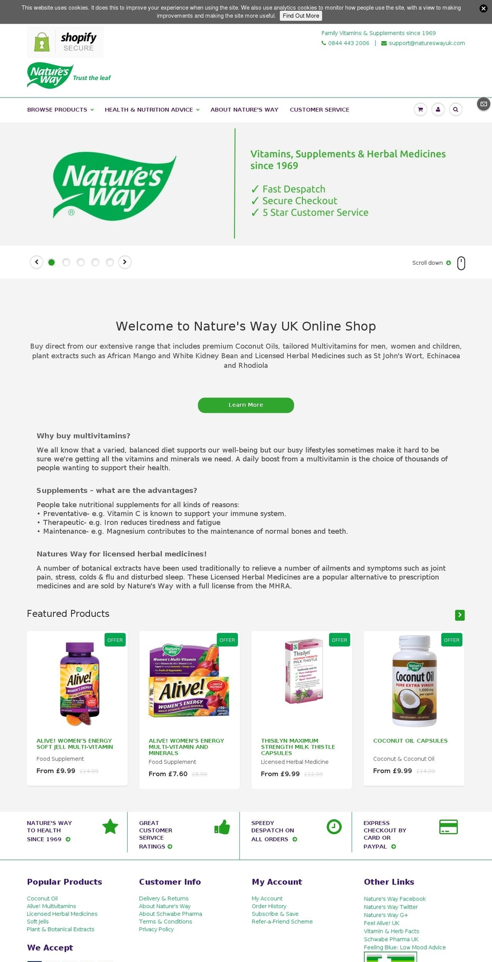 natures-way.com shopify website screenshot