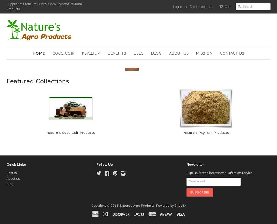 naturesagroproducts.com shopify website screenshot