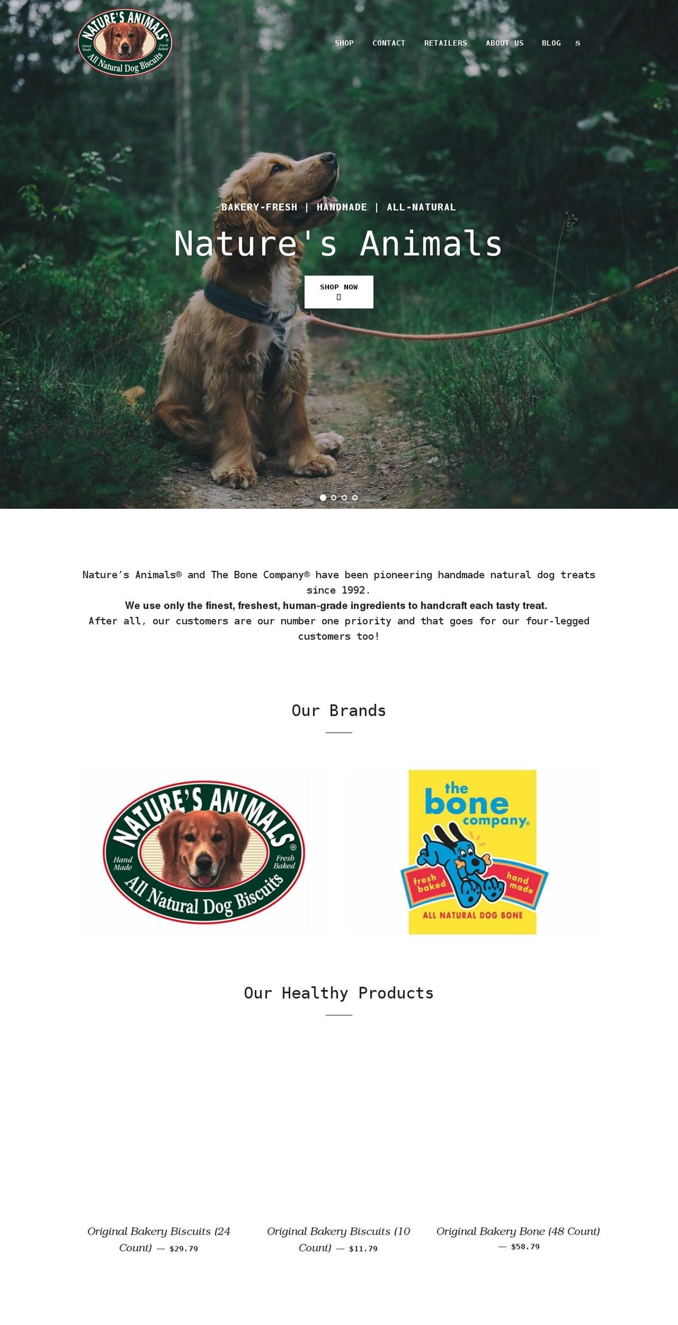 naturesanimals.com shopify website screenshot