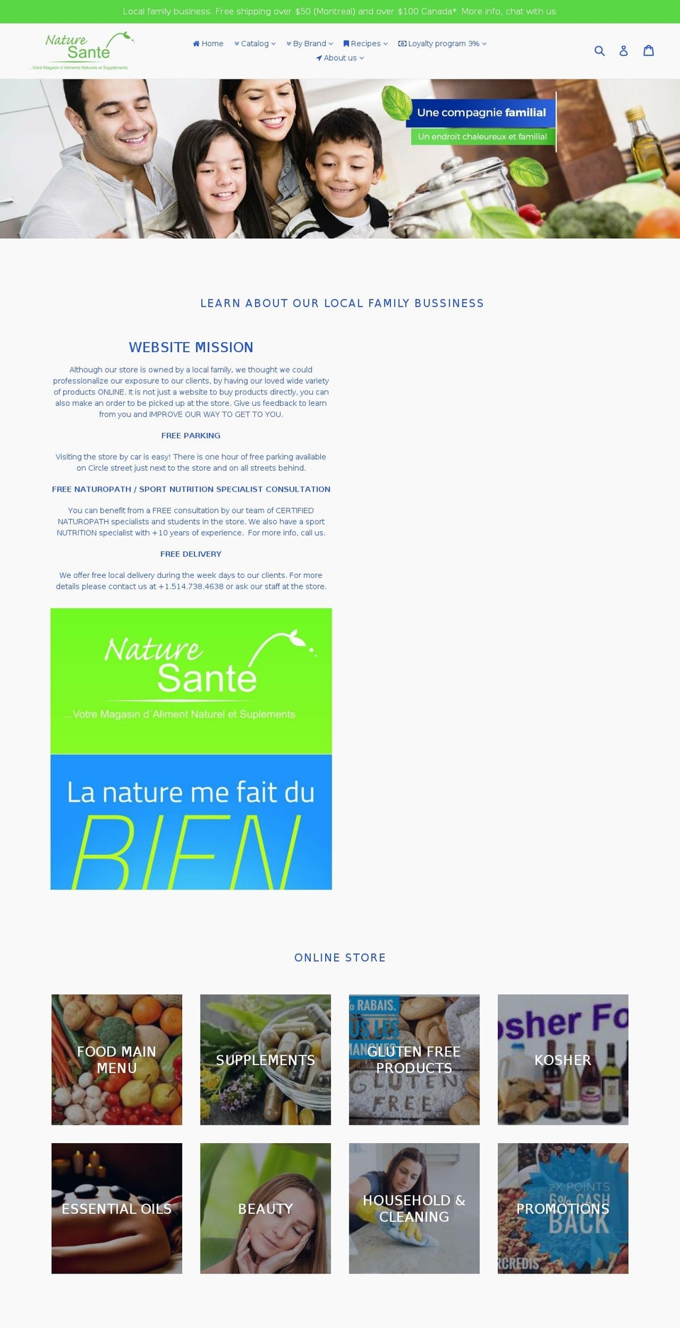 naturesante.ca shopify website screenshot