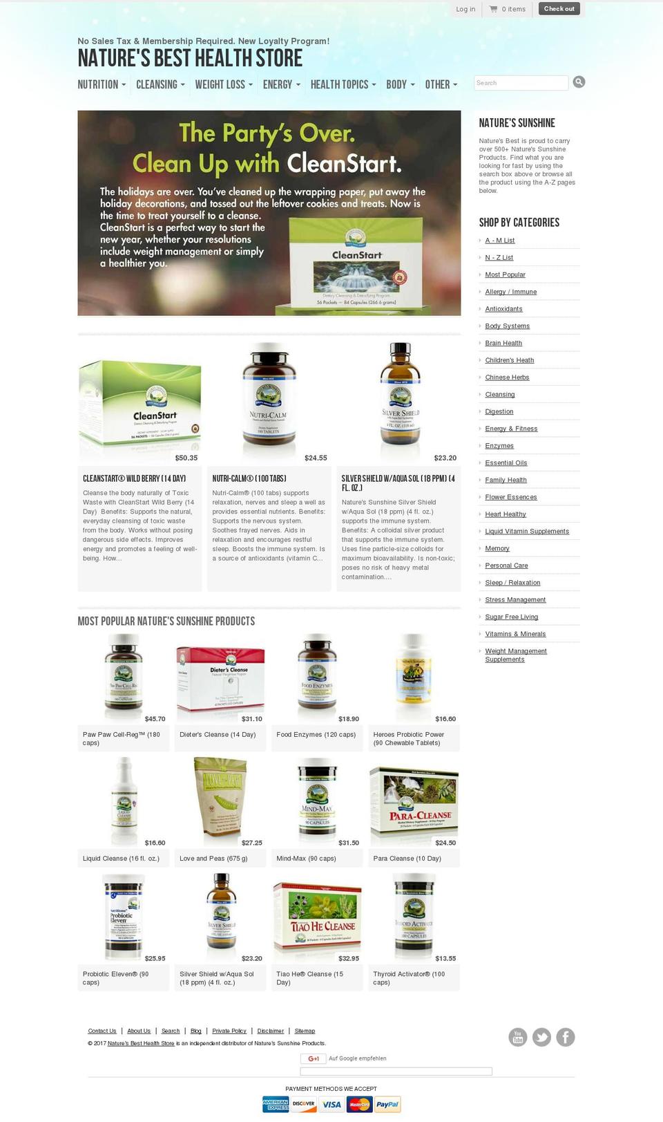 naturesbesthealthstore.com shopify website screenshot