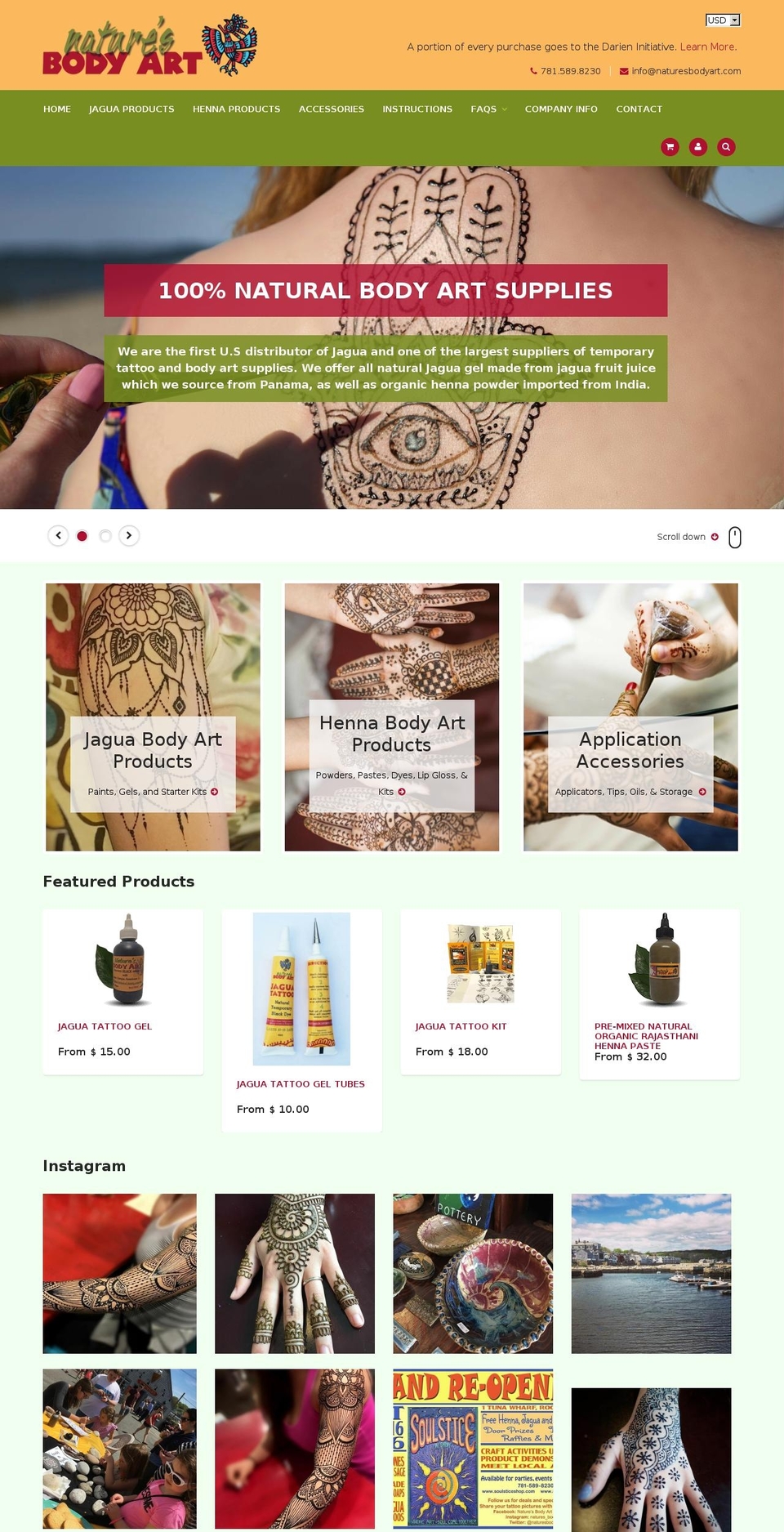 naturesbodyart.com shopify website screenshot