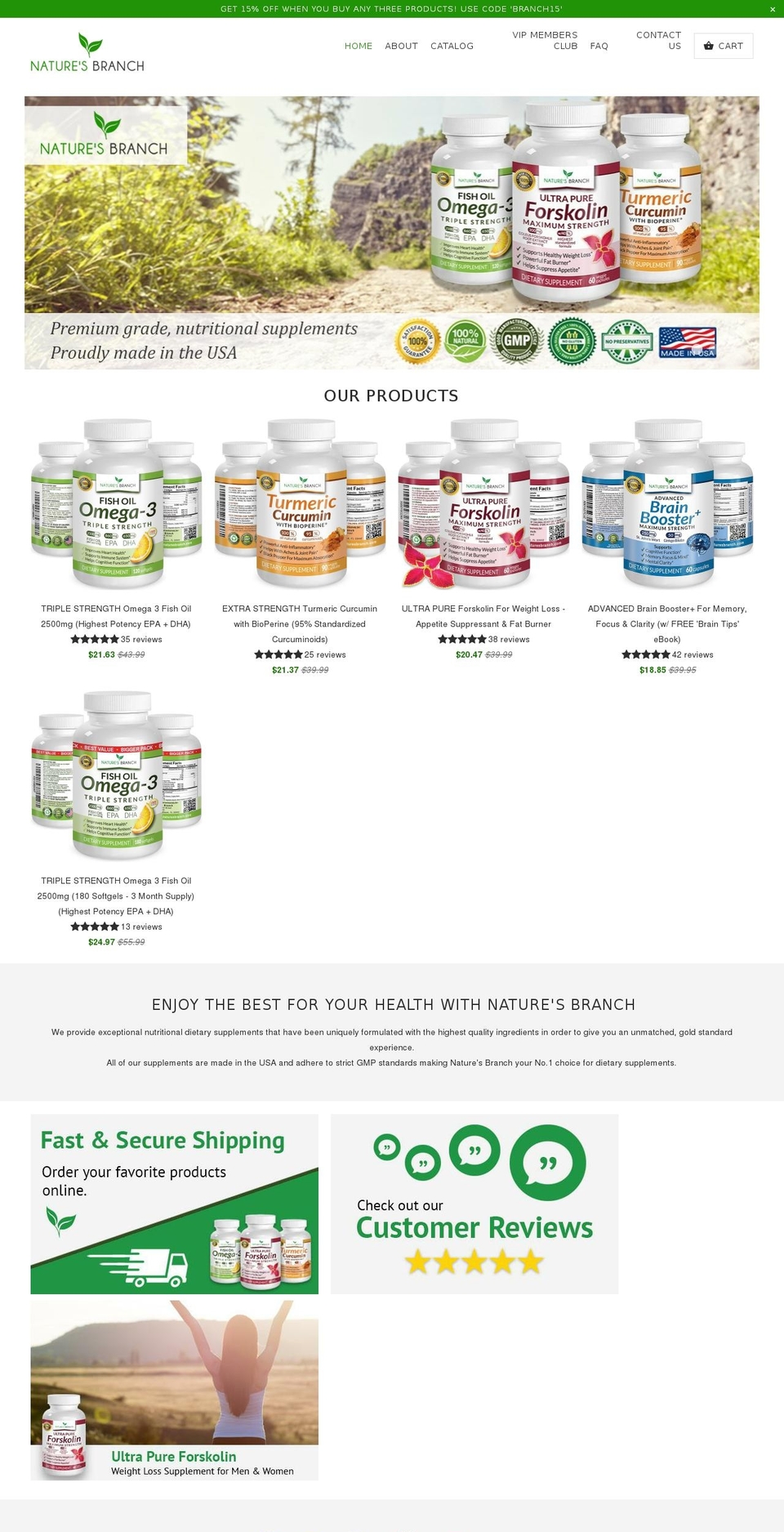 naturesbranch.com shopify website screenshot