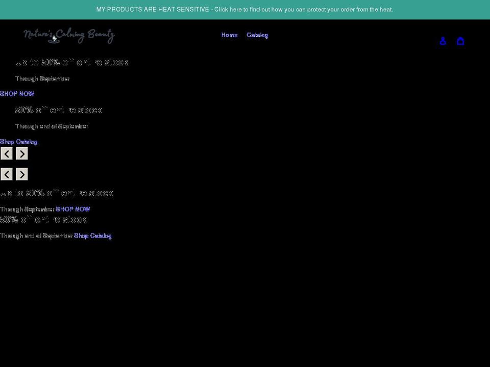 naturescalmingbeauty.com shopify website screenshot