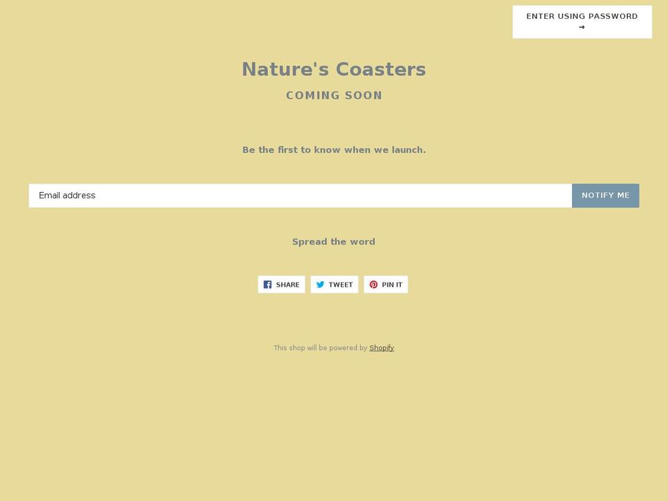 naturescoasters.com — Shopify storefront screenshot