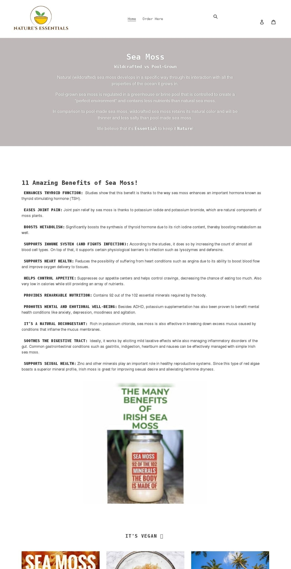 naturesessentialdrinks.com shopify website screenshot