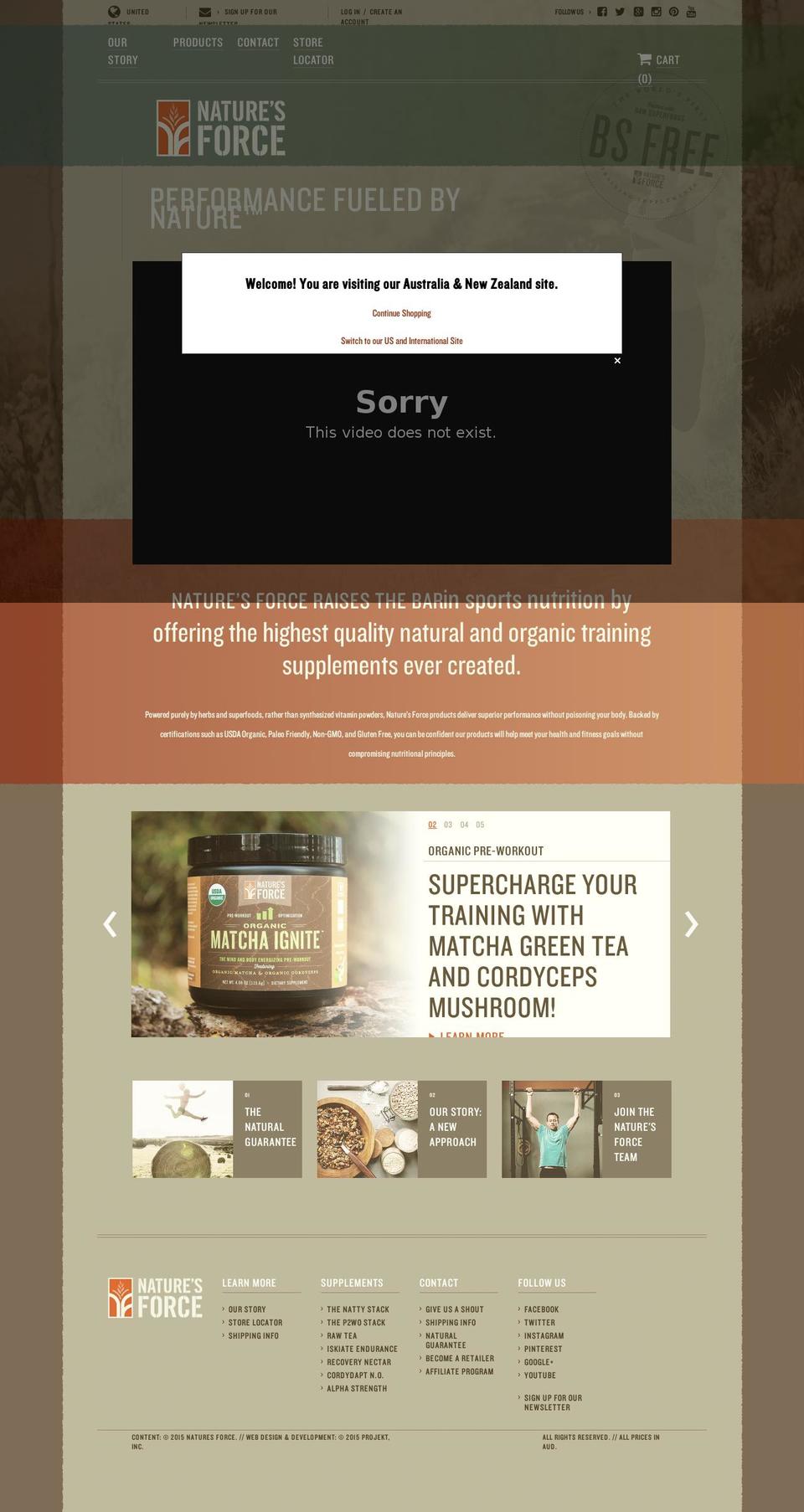 naturesforce.com shopify website screenshot