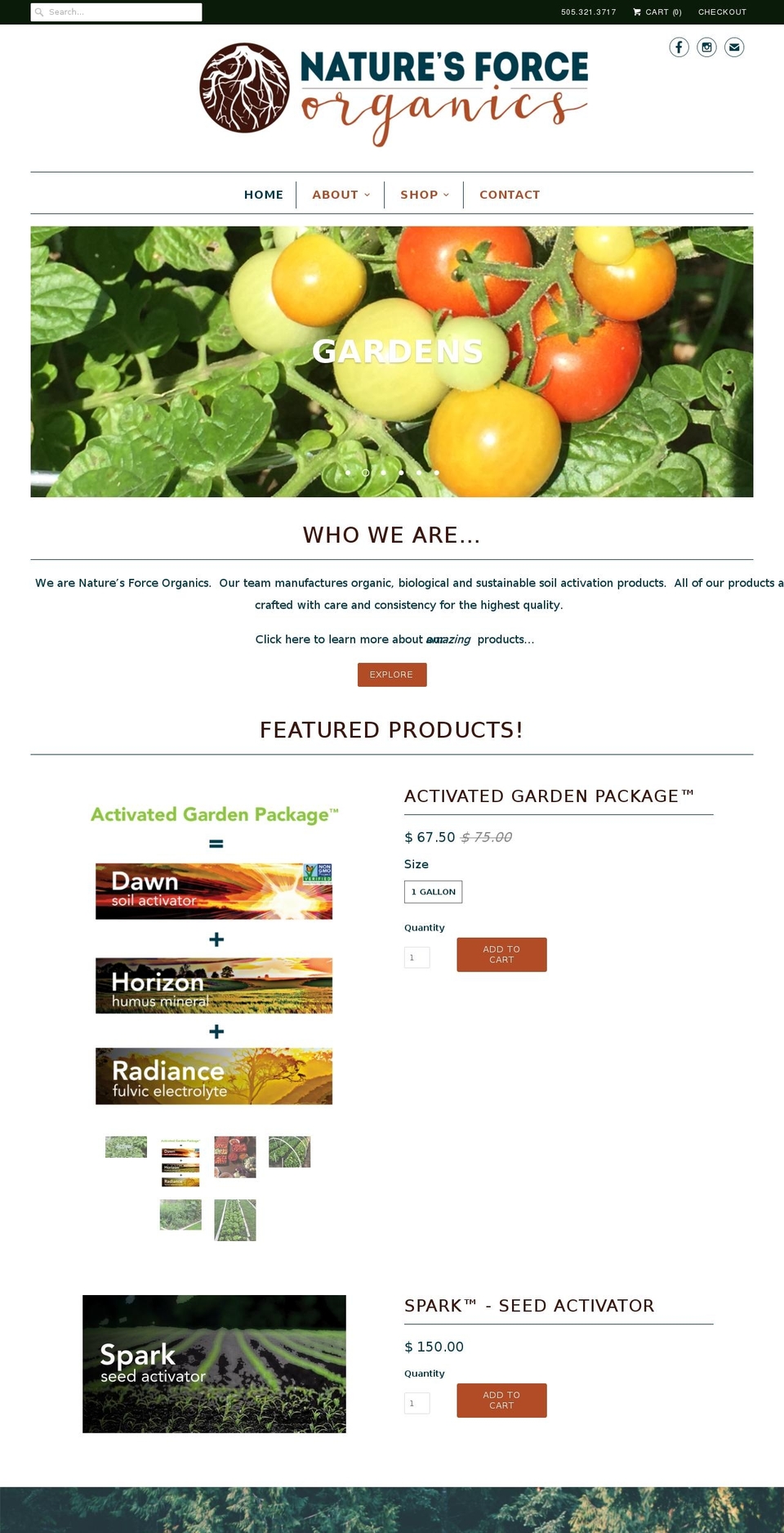 naturesforceorganics.com shopify website screenshot