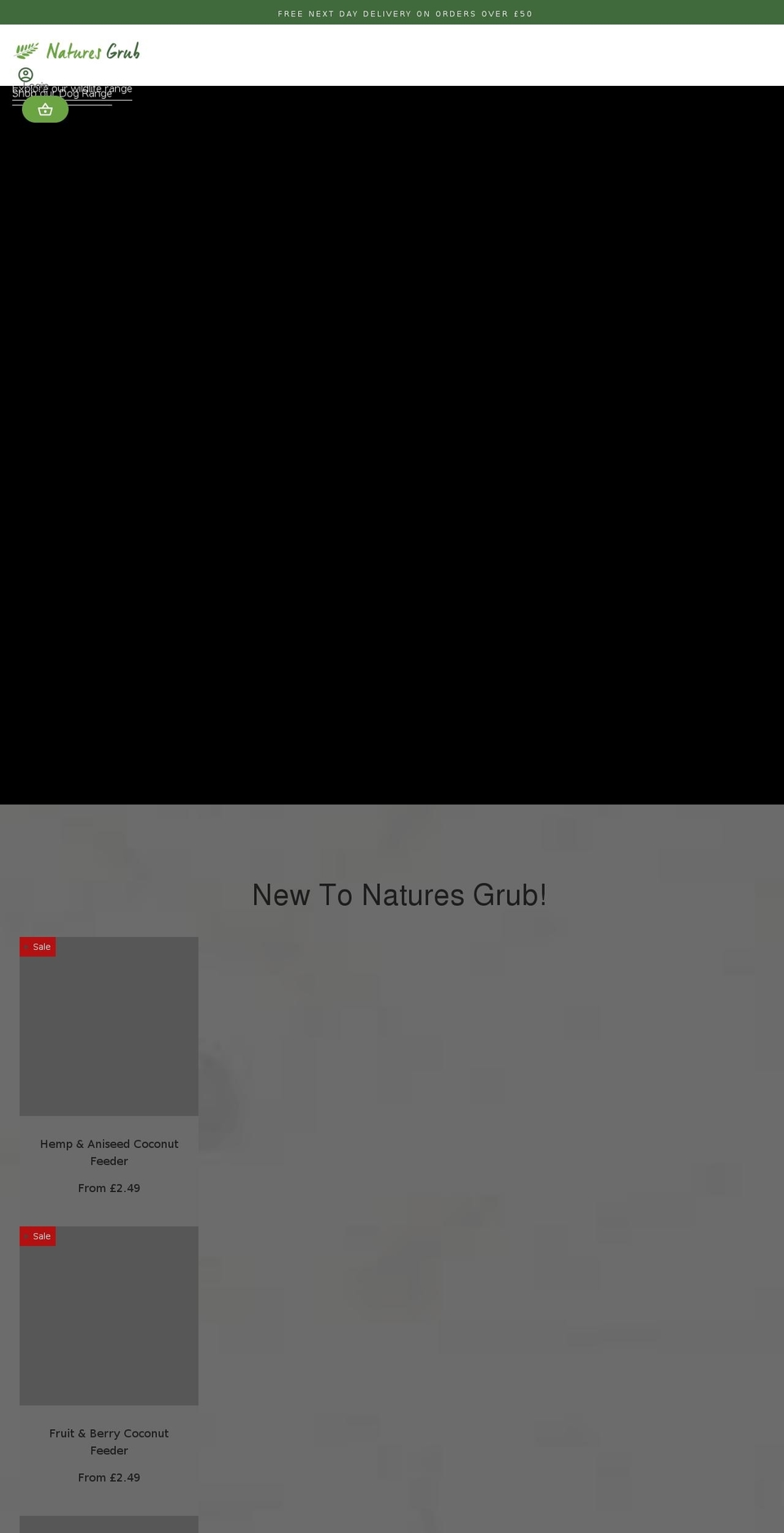 naturesgrub.co.uk shopify website screenshot