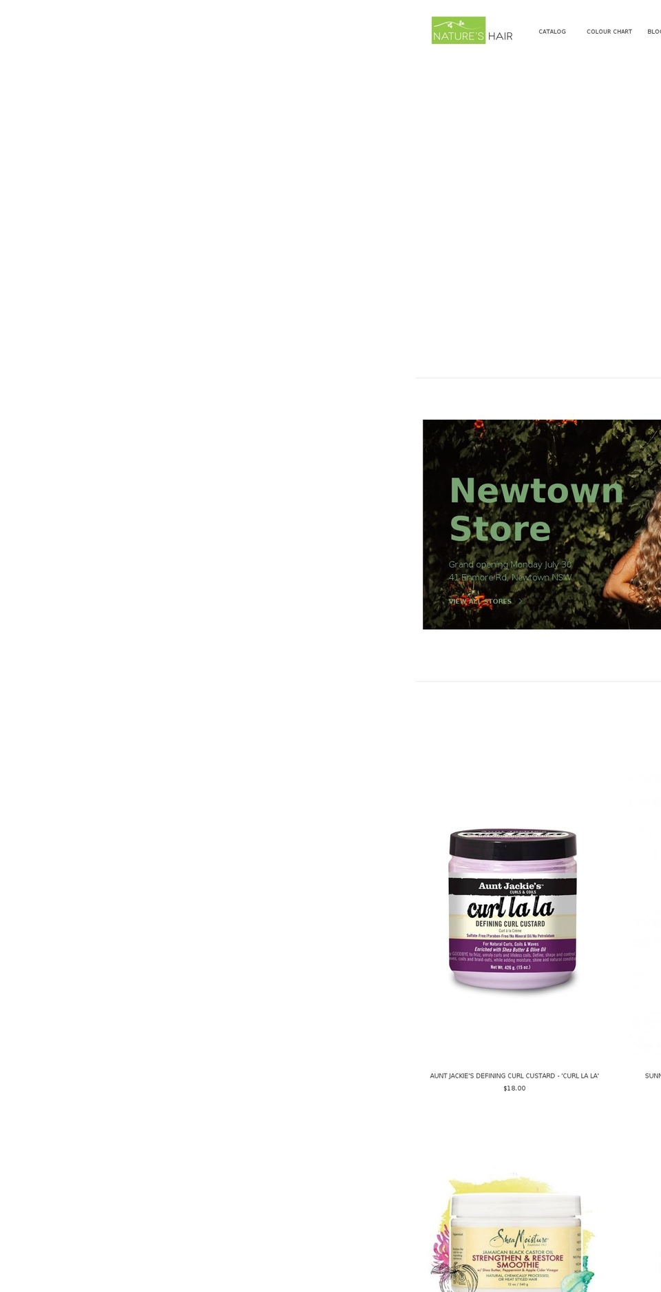 natureshair.com.au shopify website screenshot