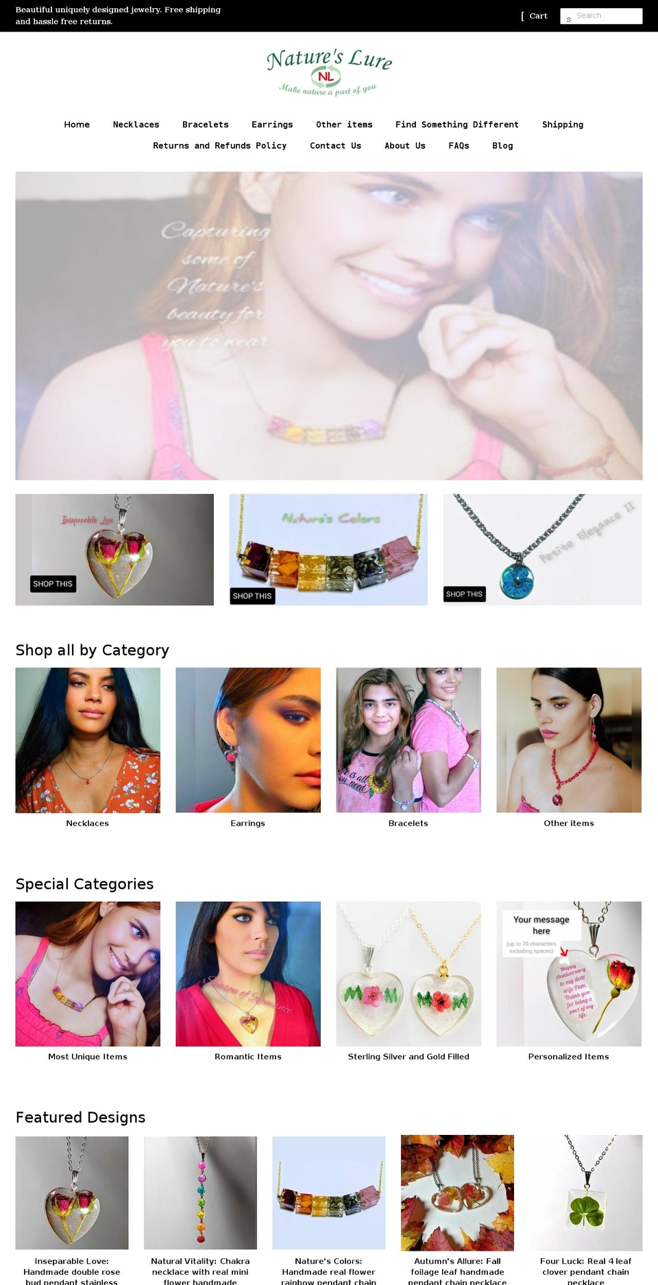 natureslureshop.com shopify website screenshot