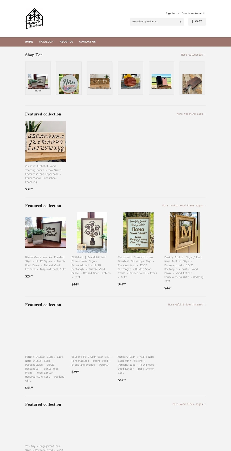 naturesmarkers.com shopify website screenshot