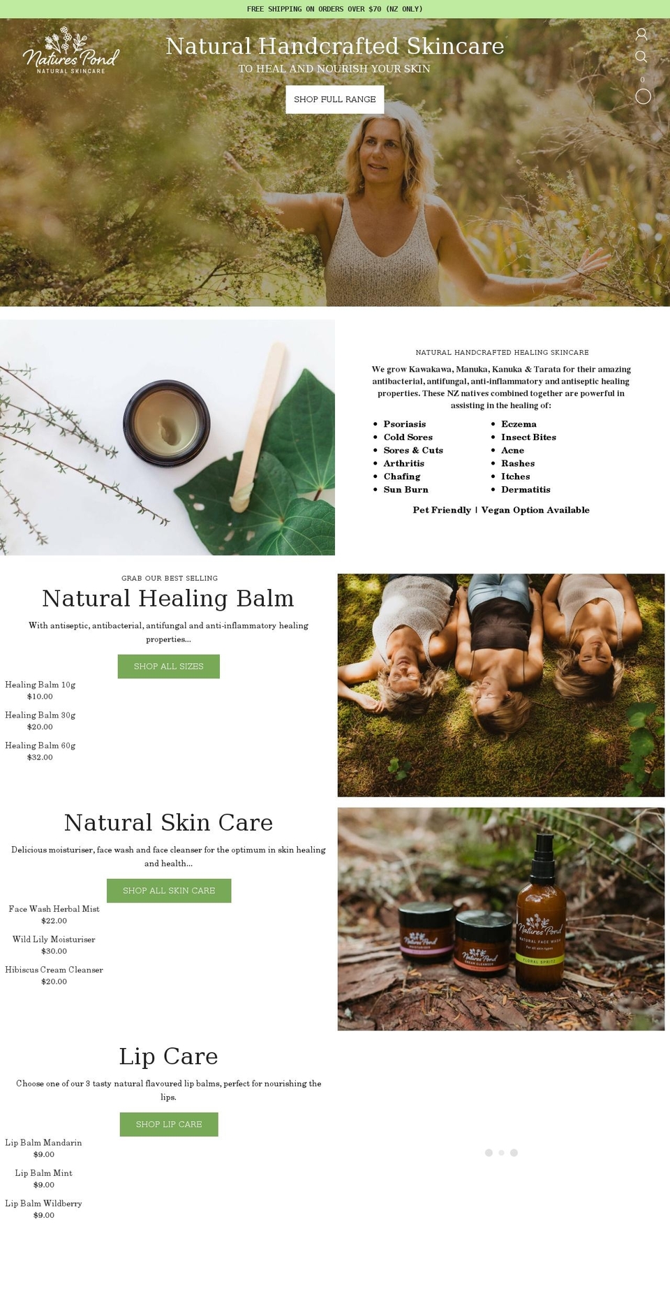 naturespond.nz shopify website screenshot