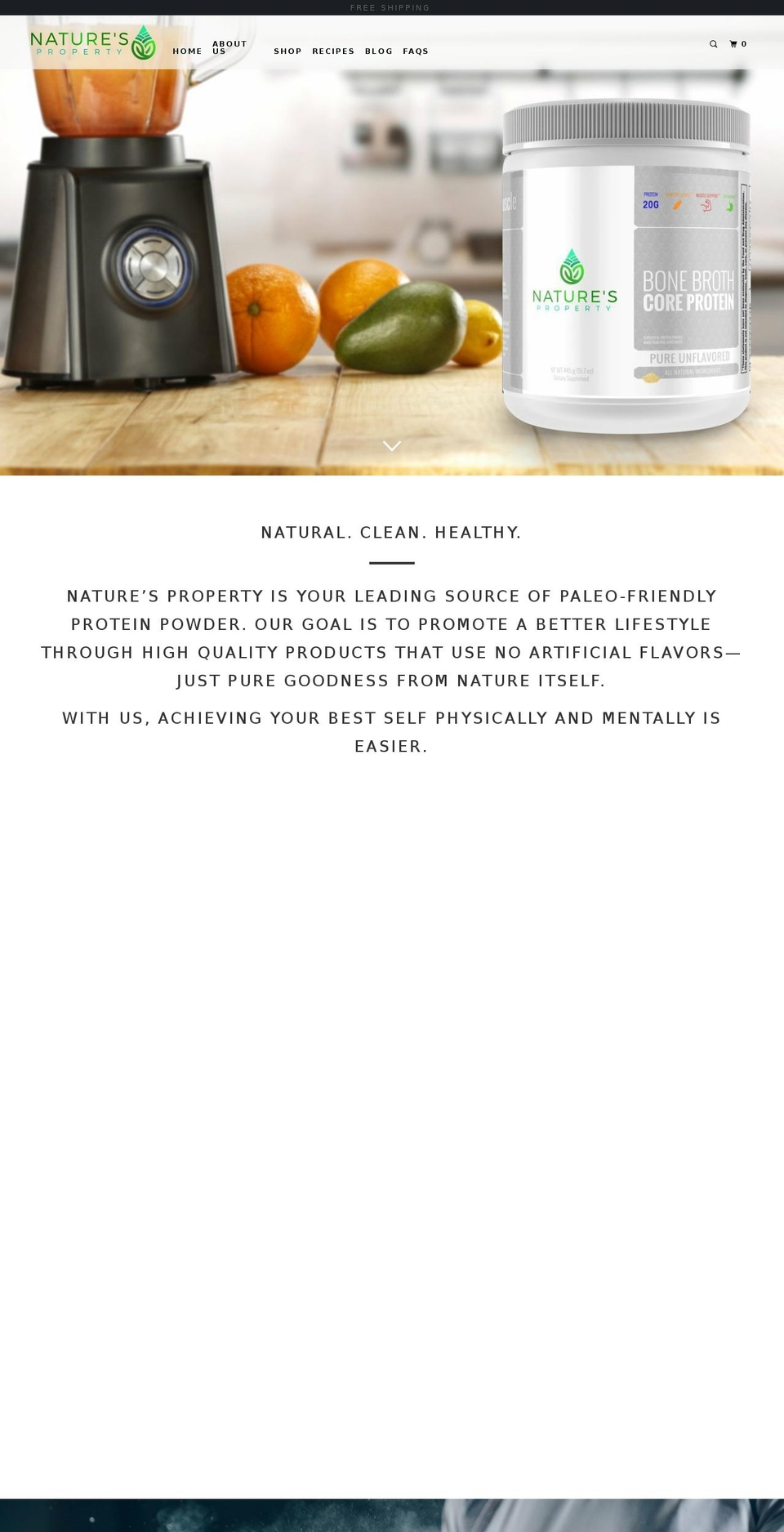 naturesproperty.com shopify website screenshot