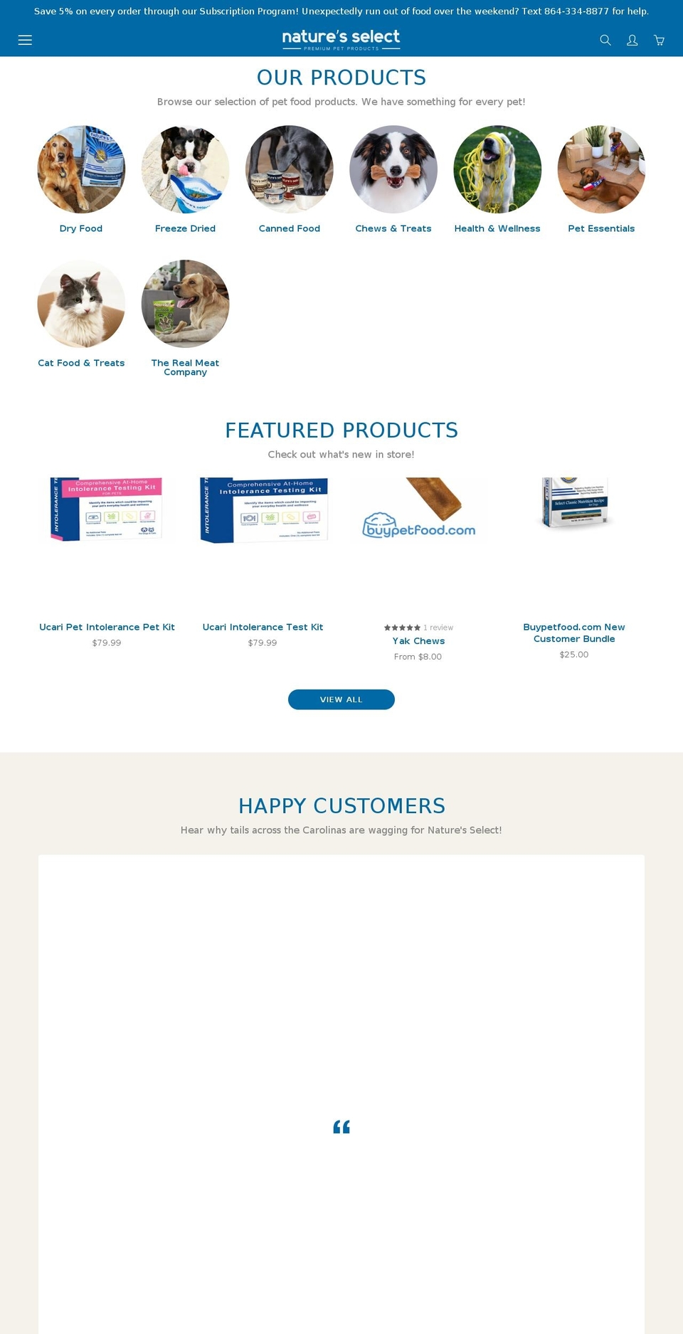 naturesselectcarolinas.com shopify website screenshot