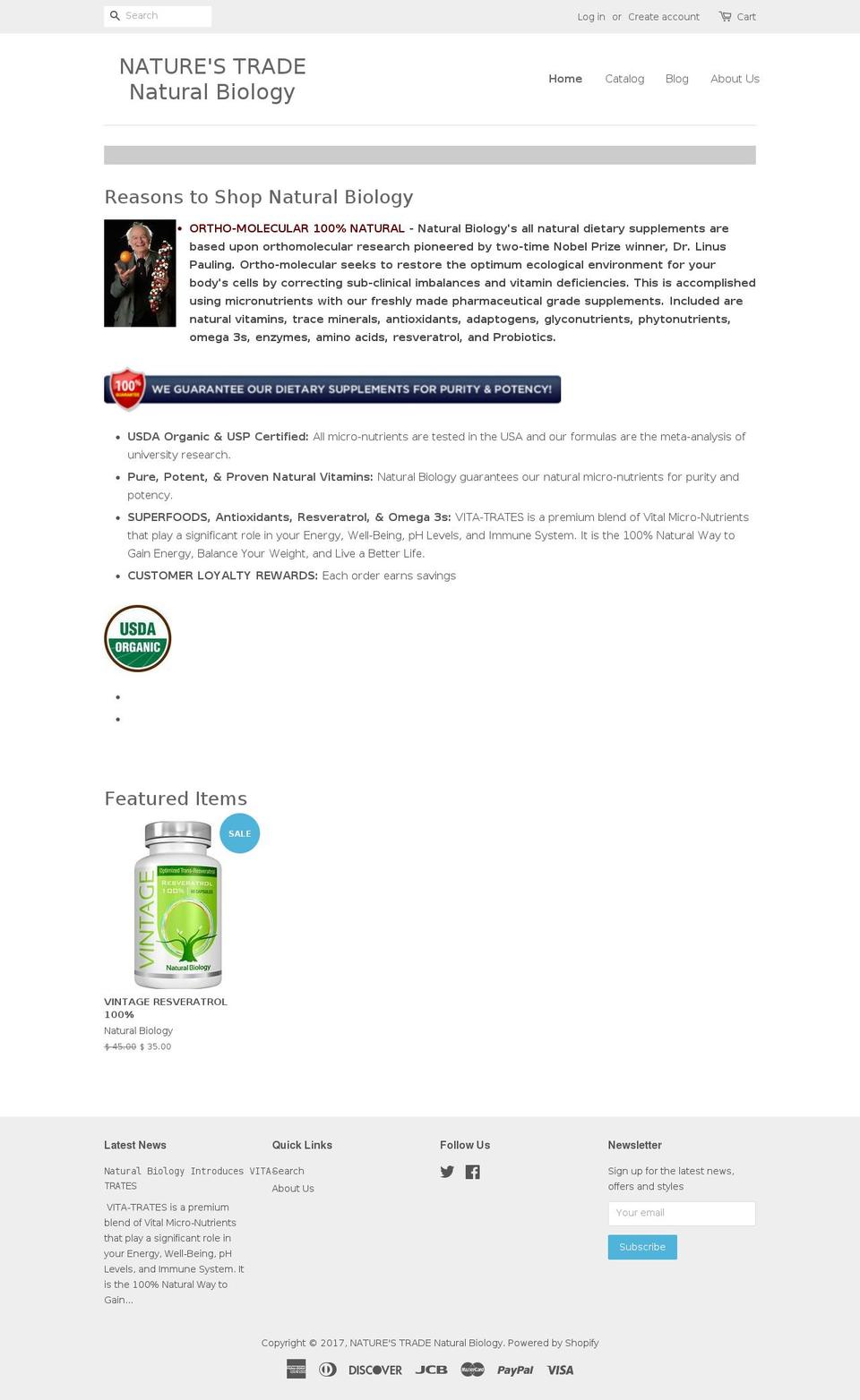 naturestrade.com shopify website screenshot