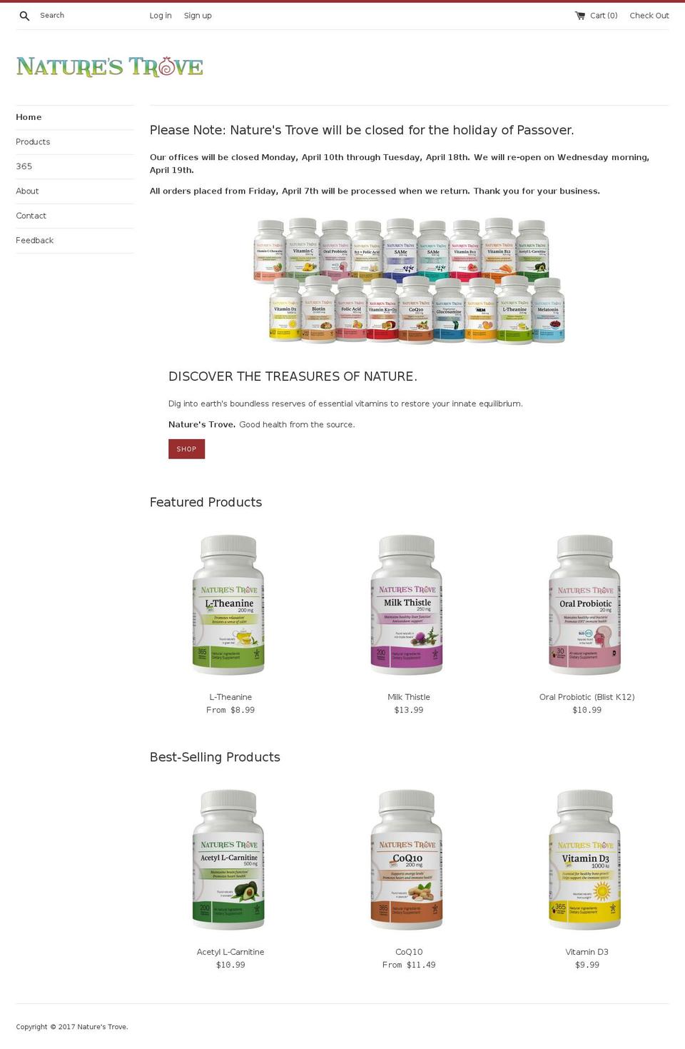 naturestrove.com shopify website screenshot