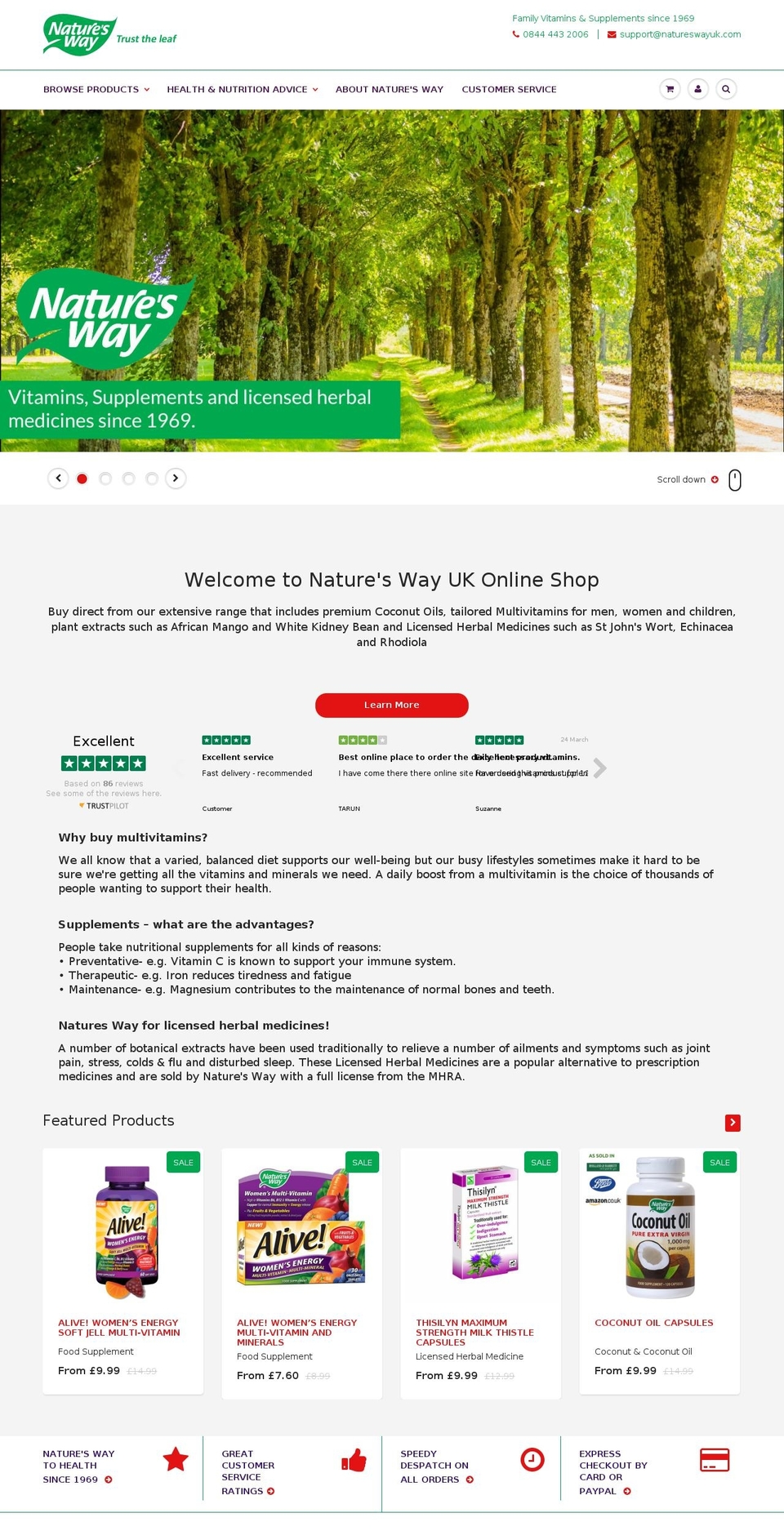 Enterprise Shopify theme site example natureswayuk.com