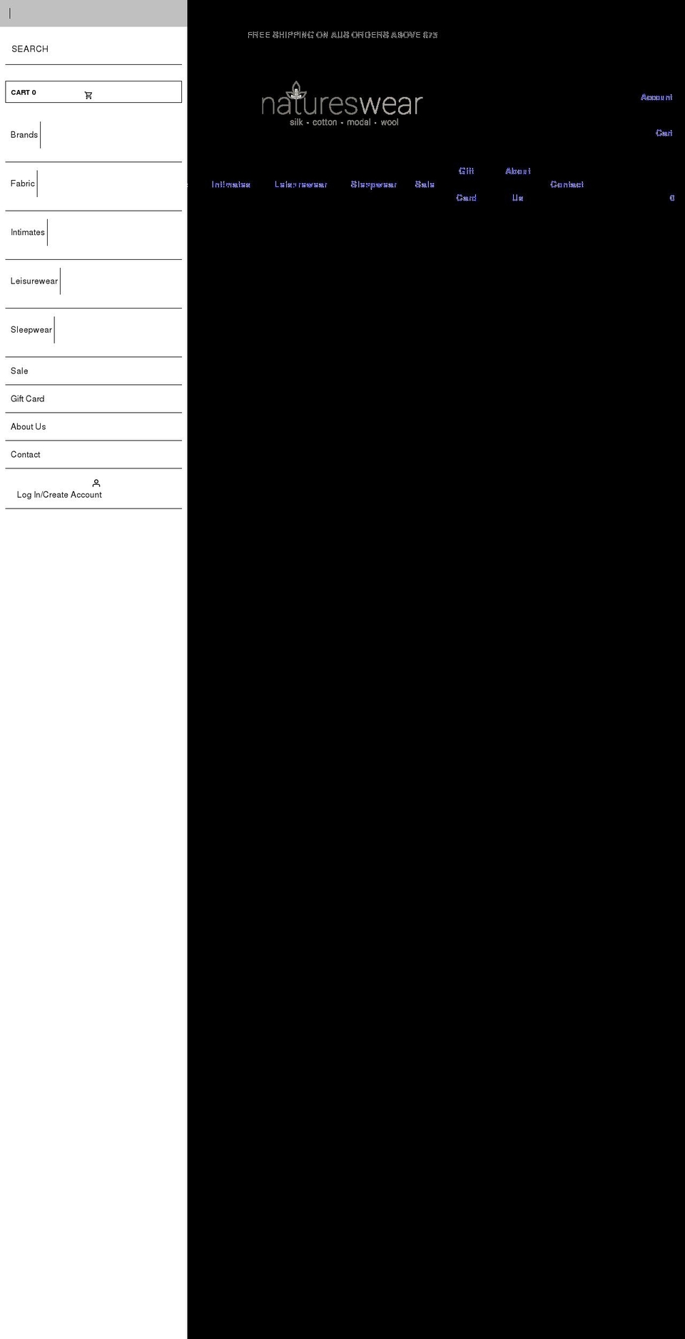 natureswear.com.au shopify website screenshot