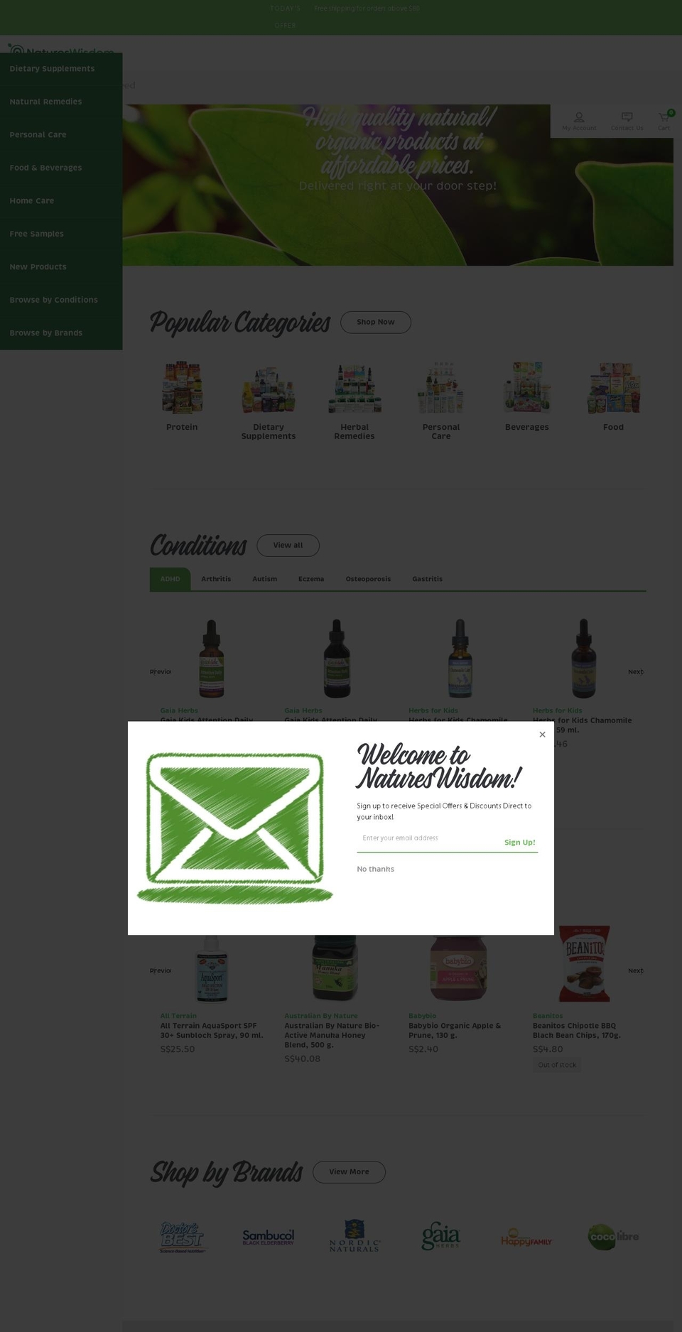 natureswisdom.sg shopify website screenshot