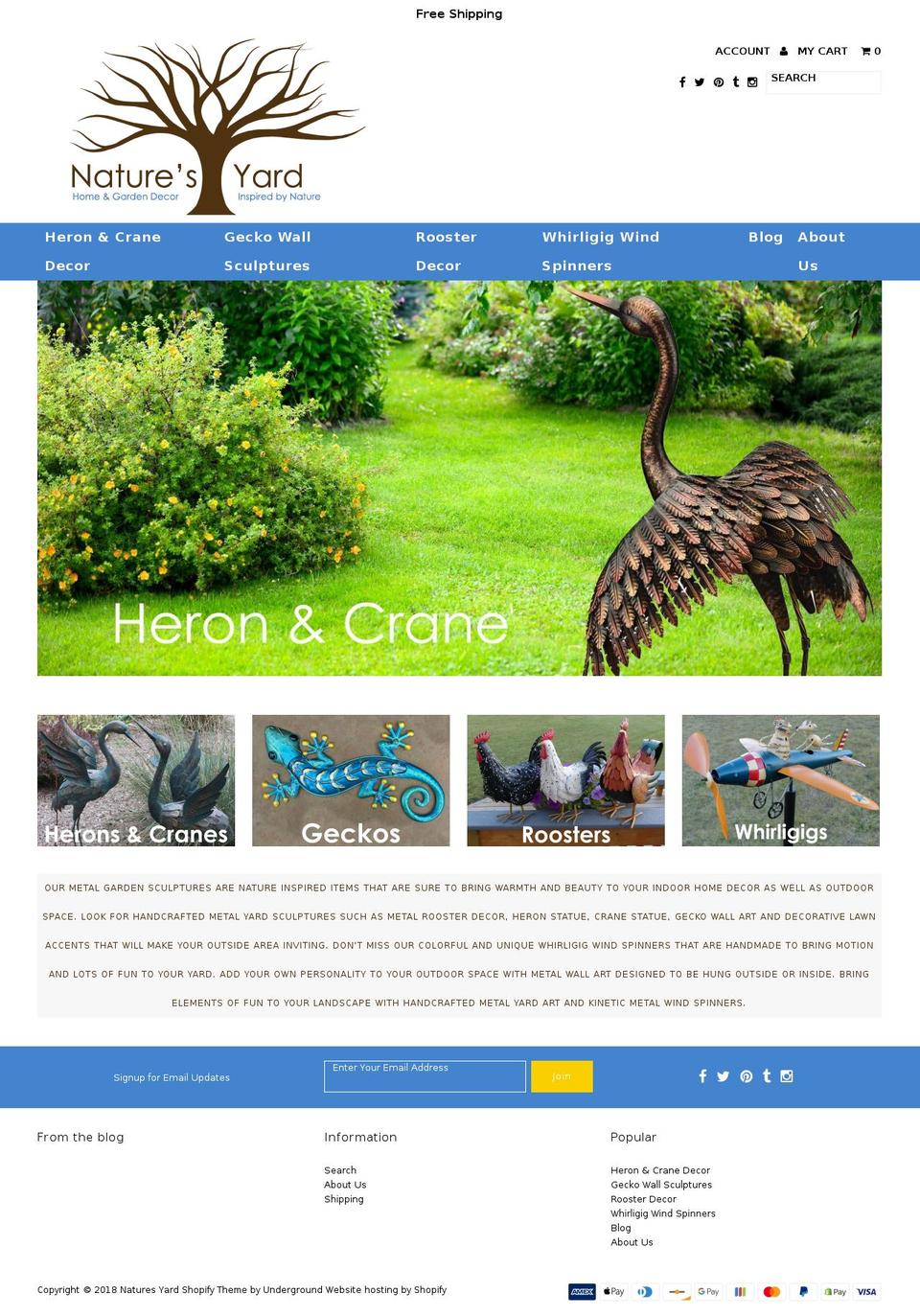 naturesyard.com shopify website screenshot