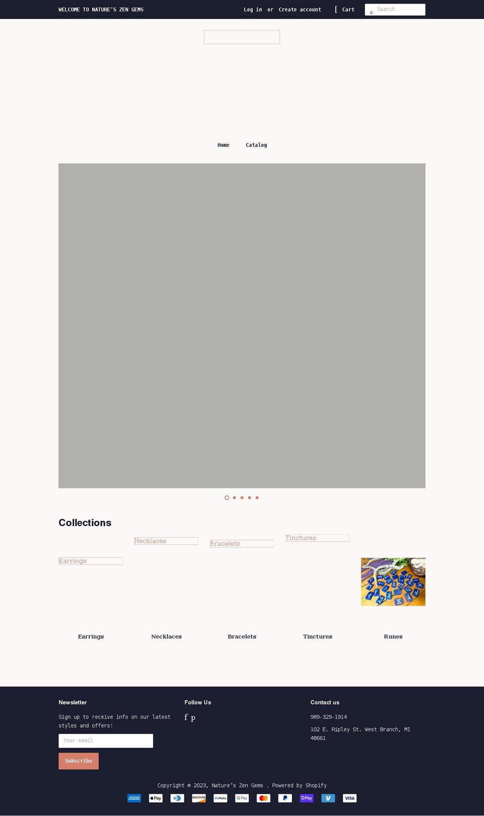 natureszengems.com shopify website screenshot