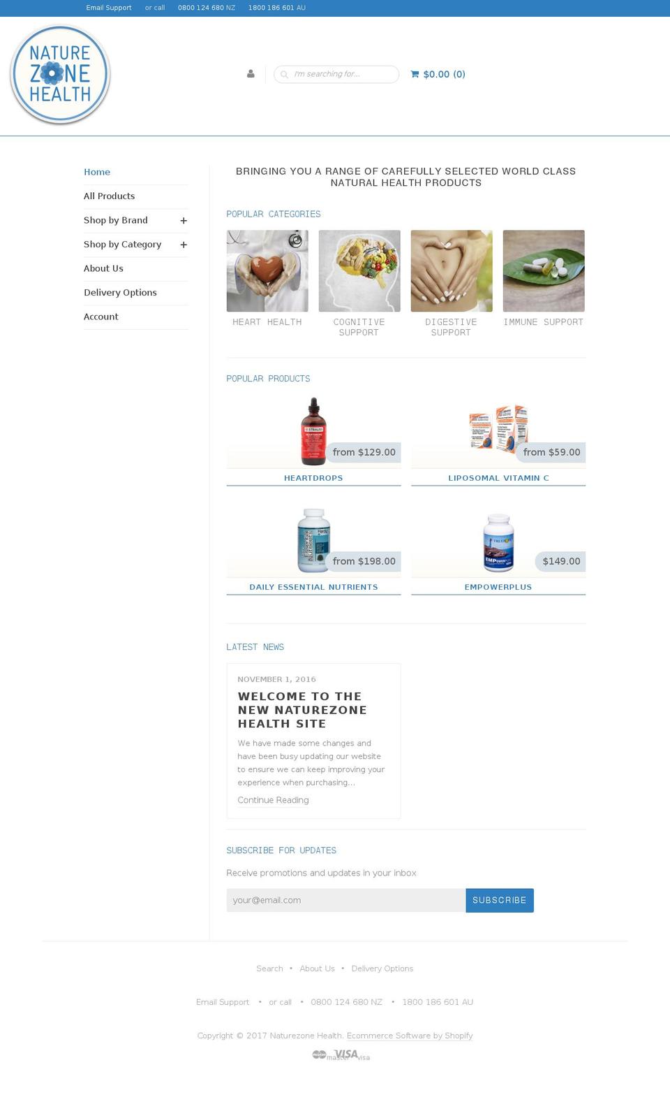 Sugar Shopify theme site example naturezonehealth.com