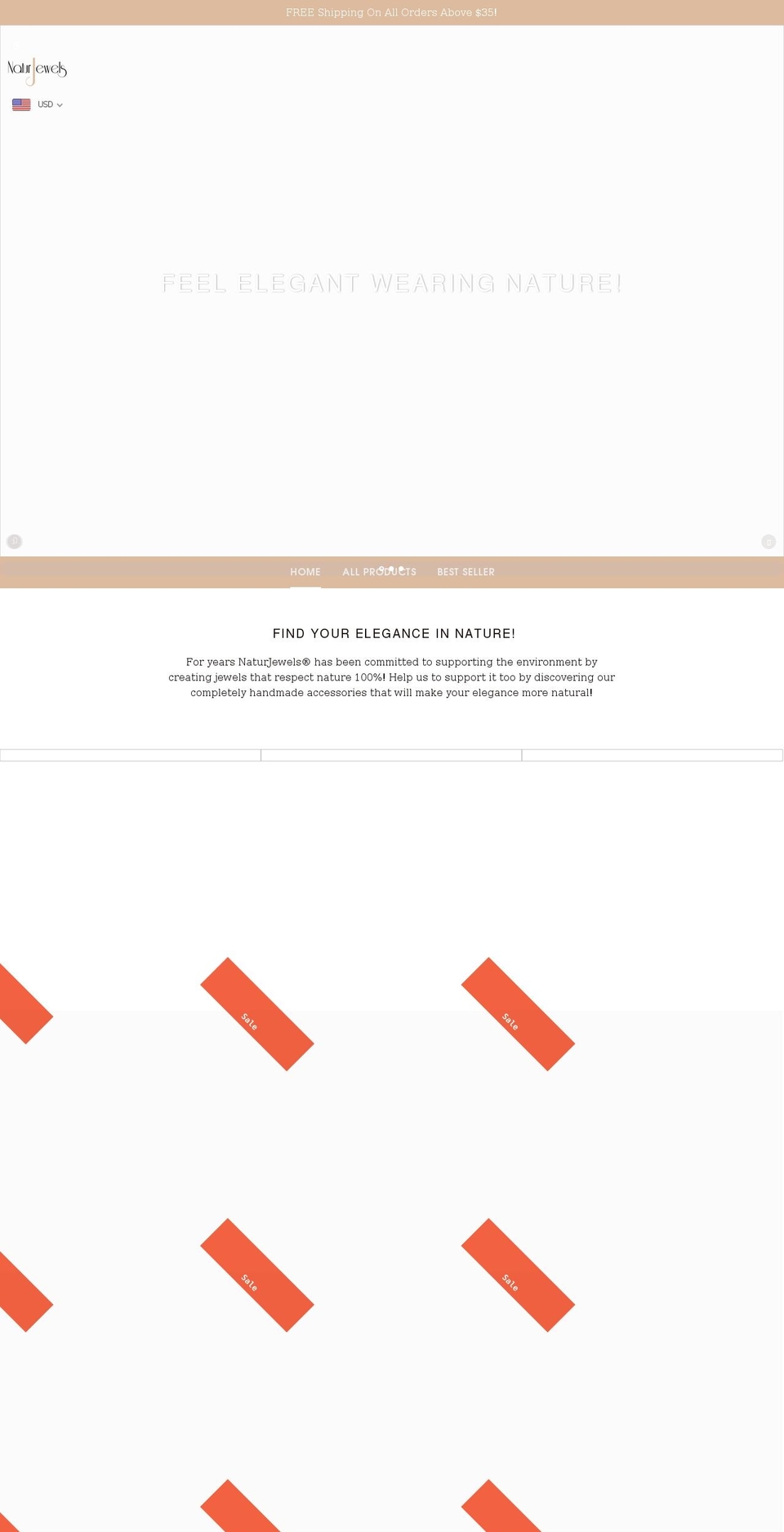 naturjewels.com shopify website screenshot