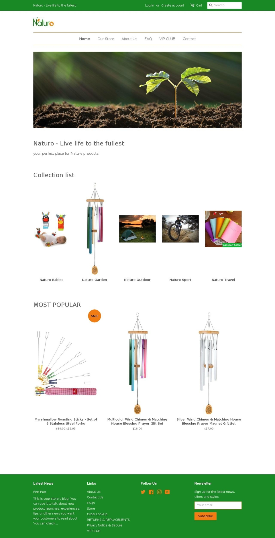 naturohome.com shopify website screenshot