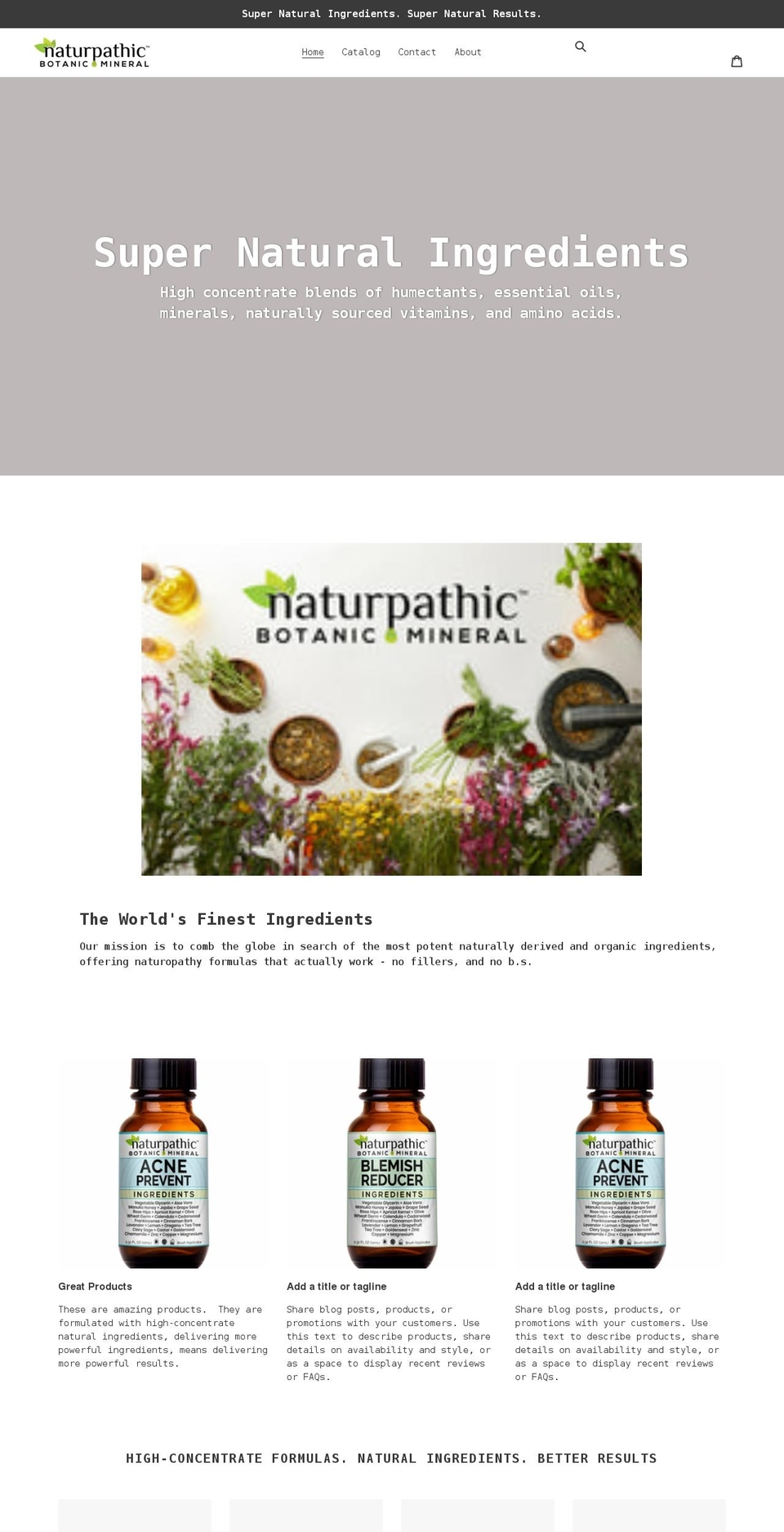 naturpathic.com shopify website screenshot