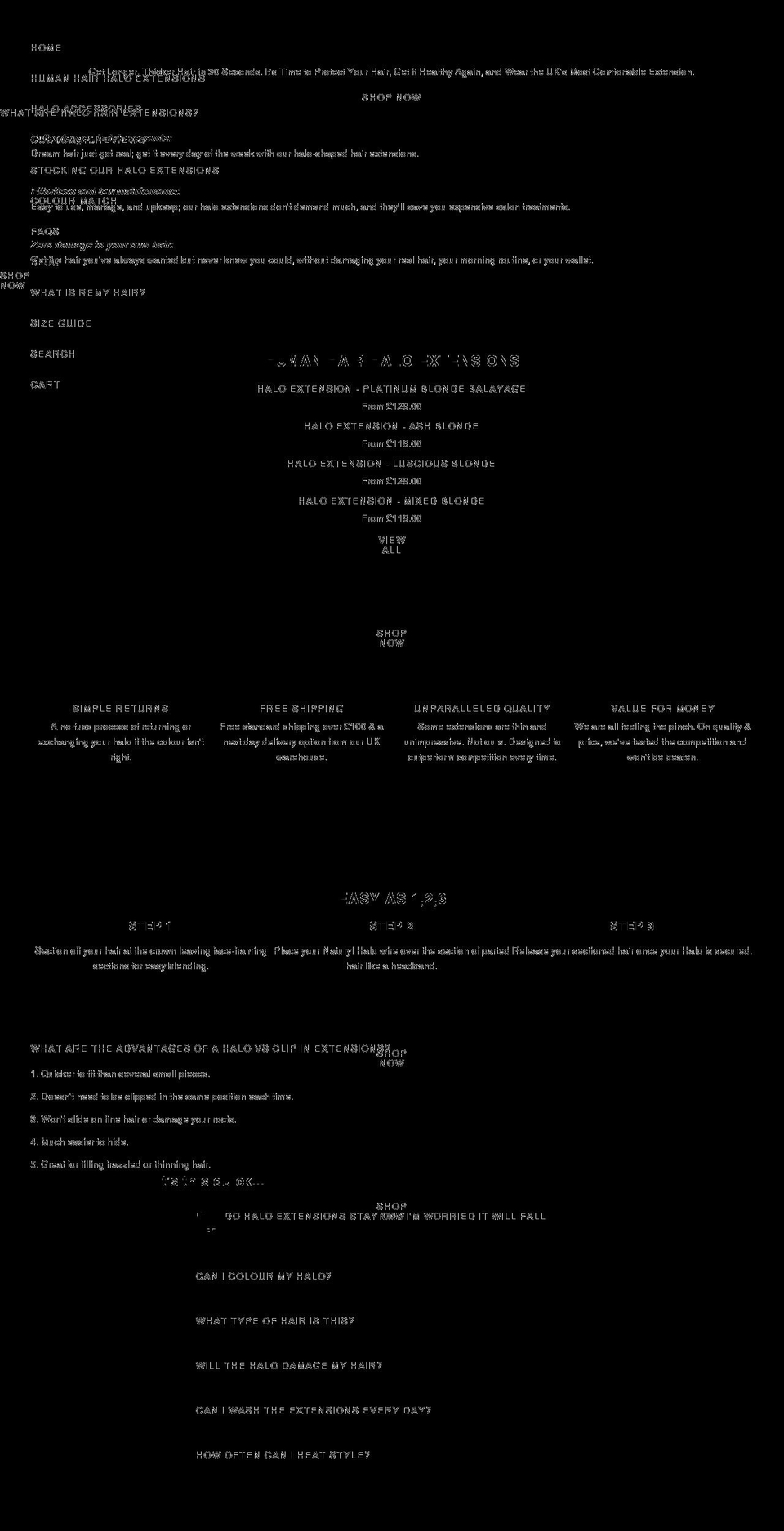 naturylextensions.com shopify website screenshot