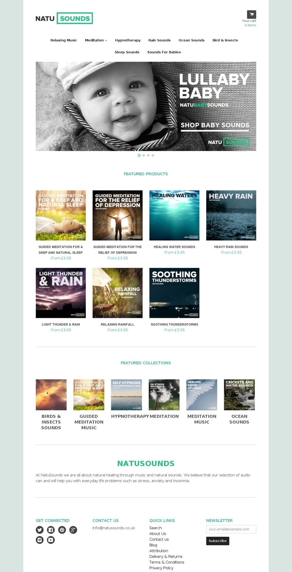 natusounds.co.uk shopify website screenshot