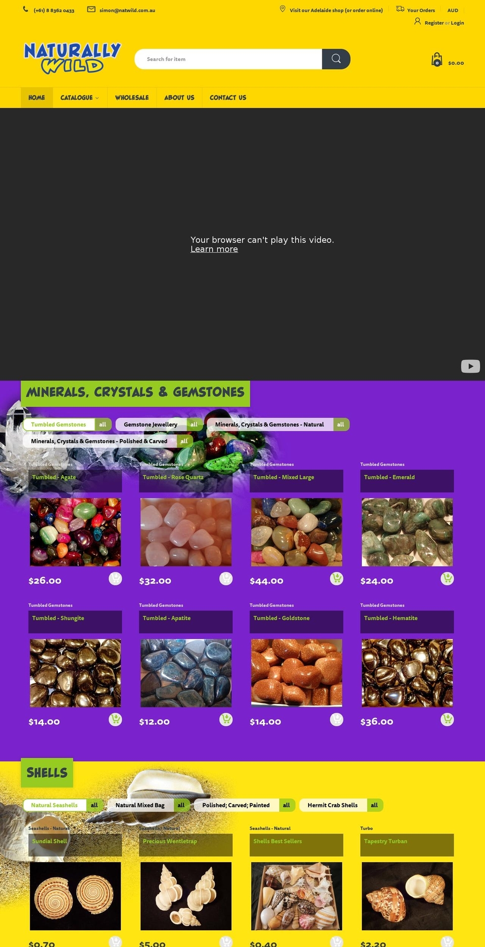 natwild.com.au shopify website screenshot