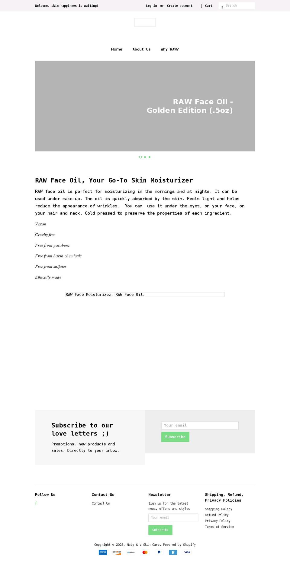 natyandv.com shopify website screenshot