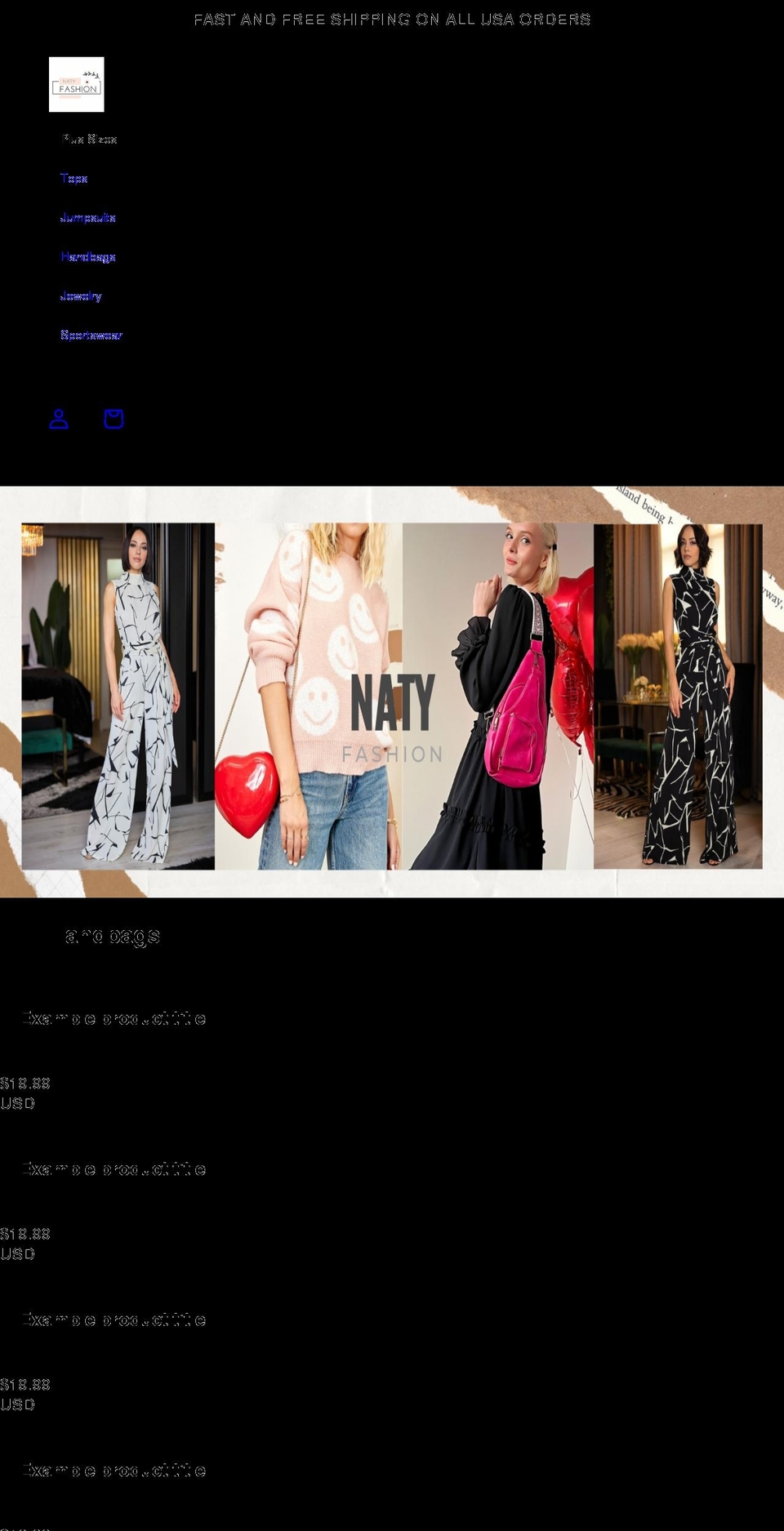 Fashe Shopify theme site example natyfashion.com