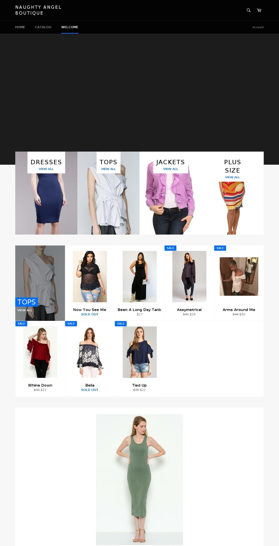 naughtyangelboutique.com — Shopify storefront screenshot