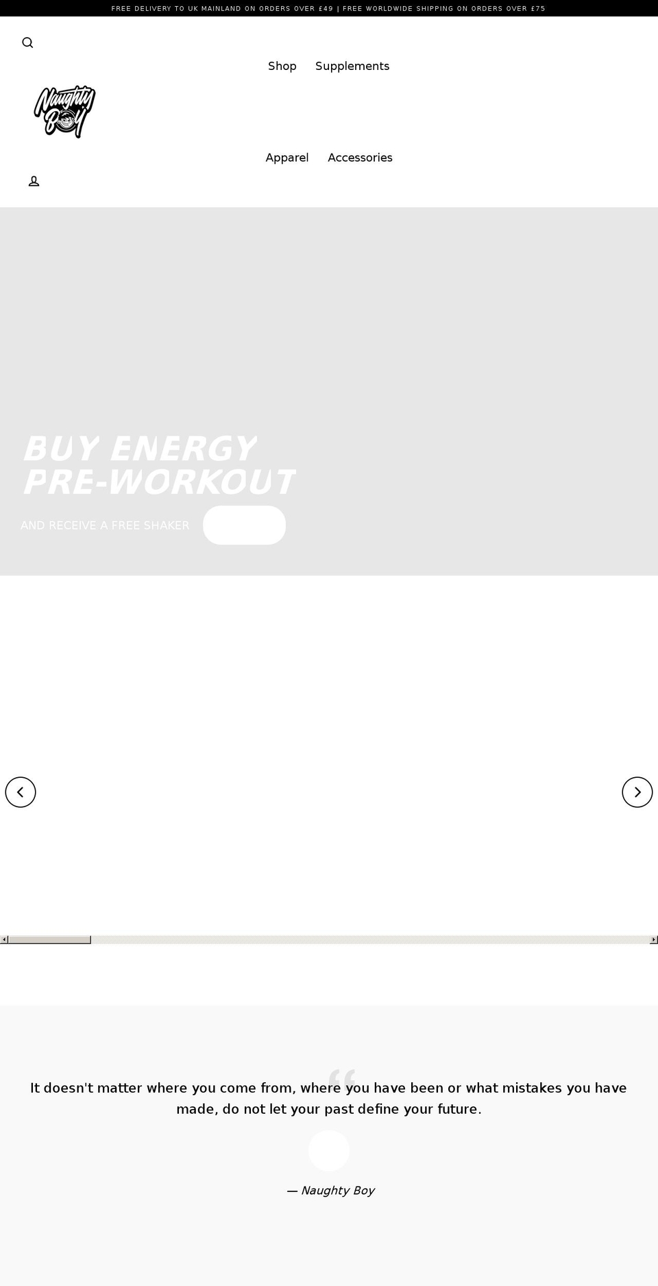 naughtyboylifestyle.com shopify website screenshot