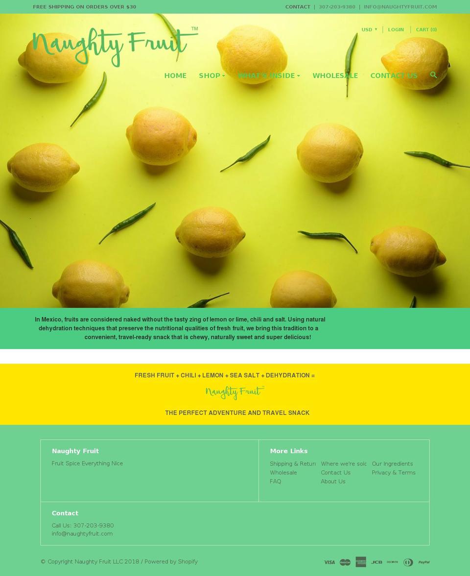 naughtyfruit.com shopify website screenshot