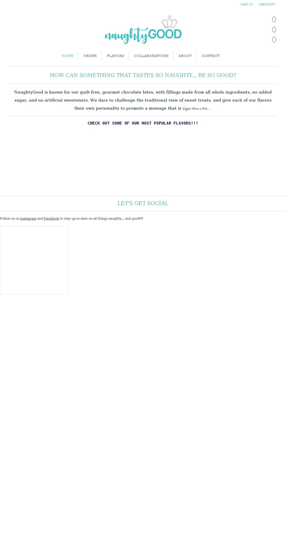 naughtygoodbites.com shopify website screenshot