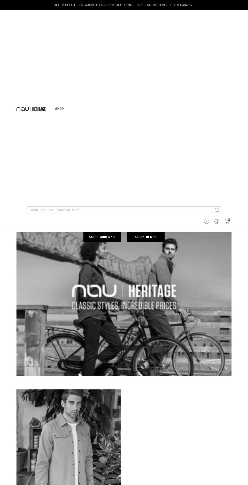 nauheritage.com shopify website screenshot