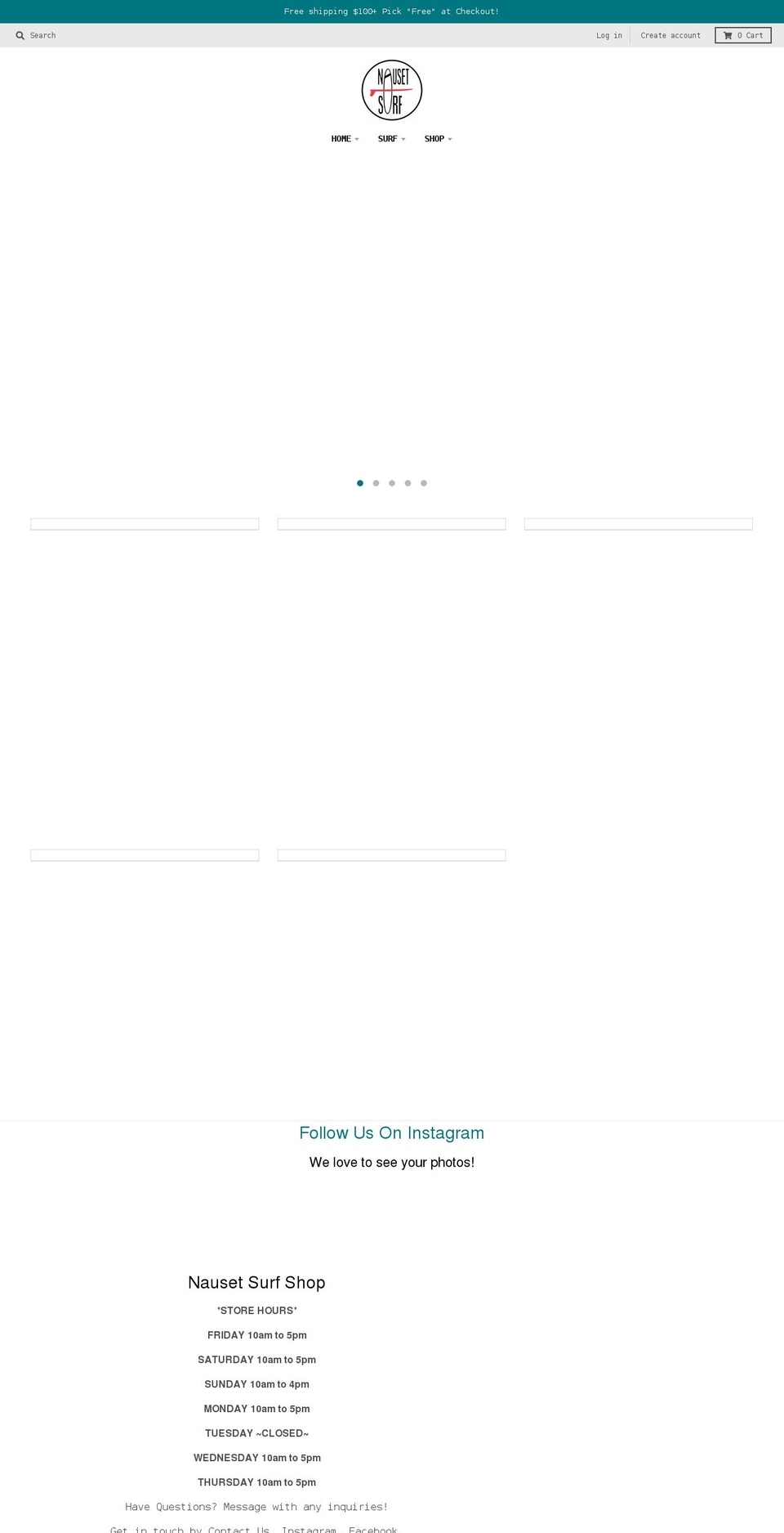 nausetsurfshop.com shopify website screenshot