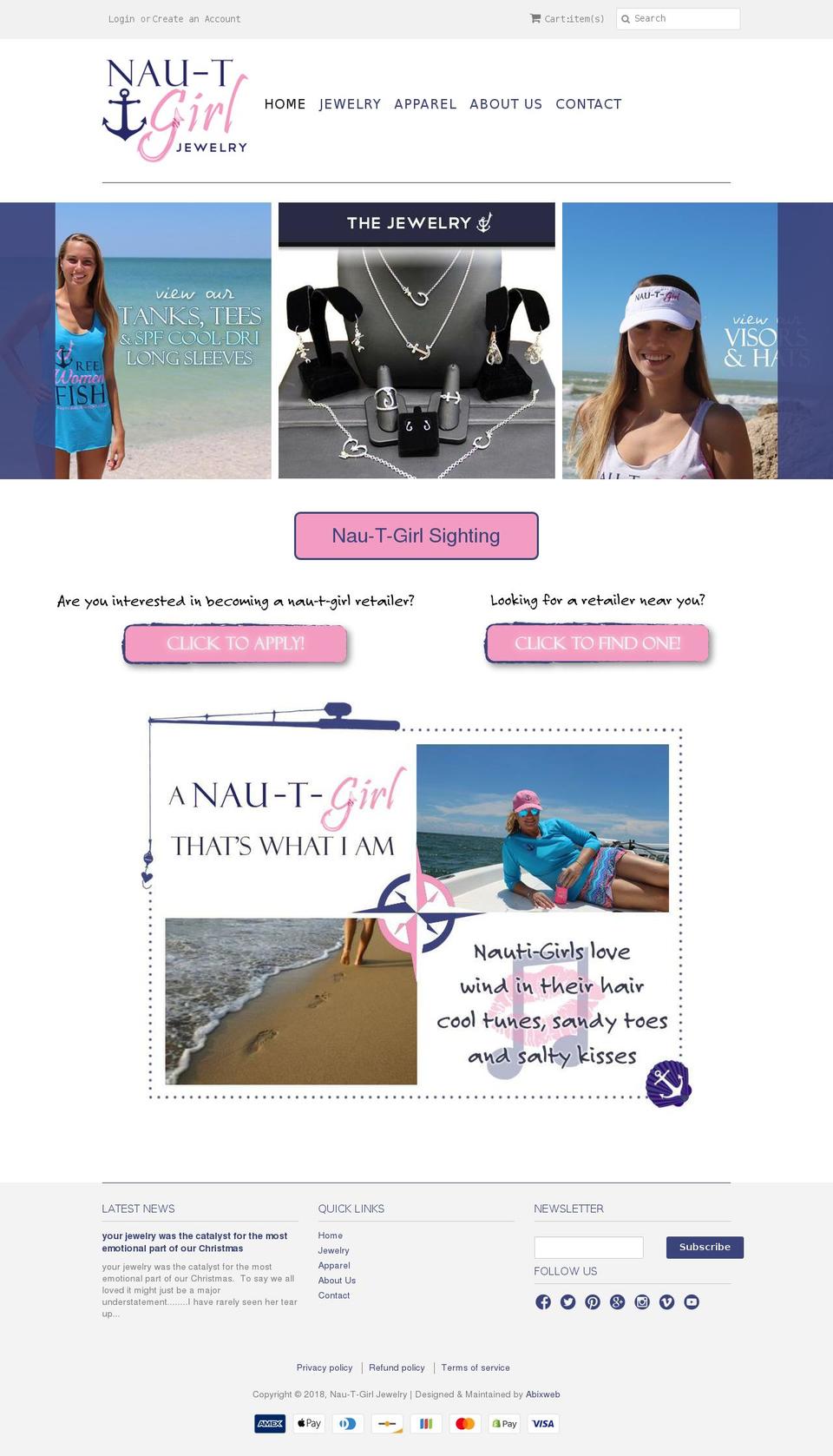Abixweb: Nauti-Girl Showcase Shopify theme site example nauti-girljewelry.com