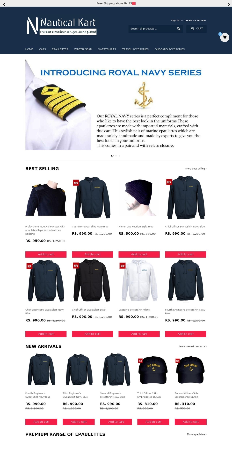 nauticalkart.com shopify website screenshot
