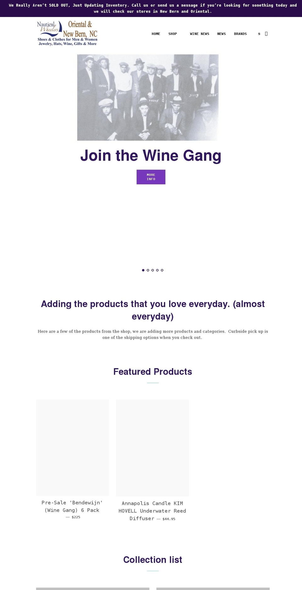 nauticalwheelersnc.com shopify website screenshot