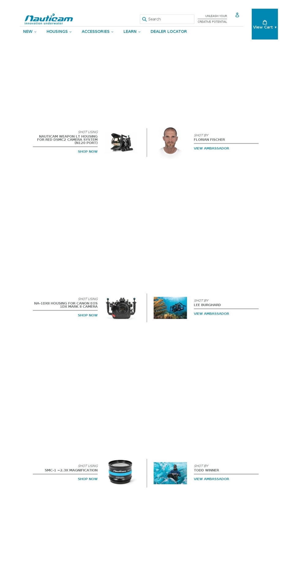 Nauticam - Inferno 1.1 Shopify theme site example nauticam.net
