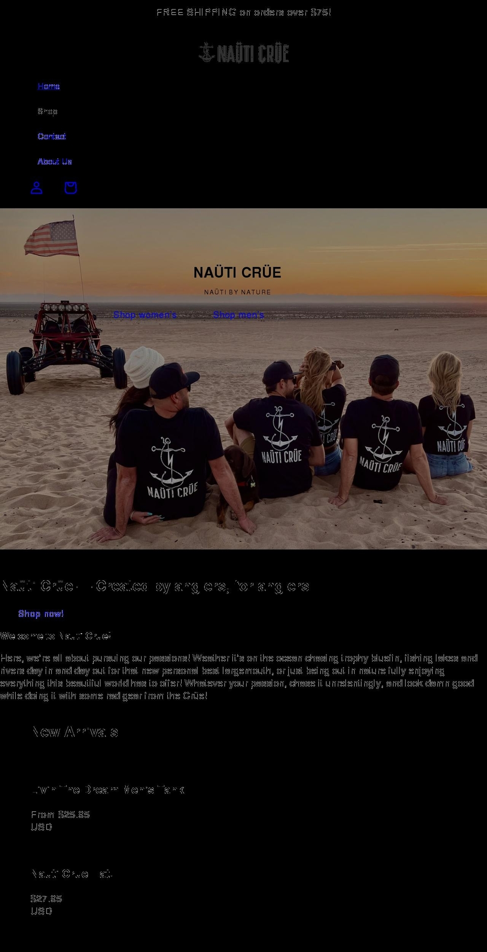nauticrue.com shopify website screenshot